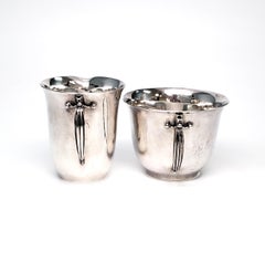 Georg Jensen Denmark Sterling Silver Open Creamer and Sugar Bowl