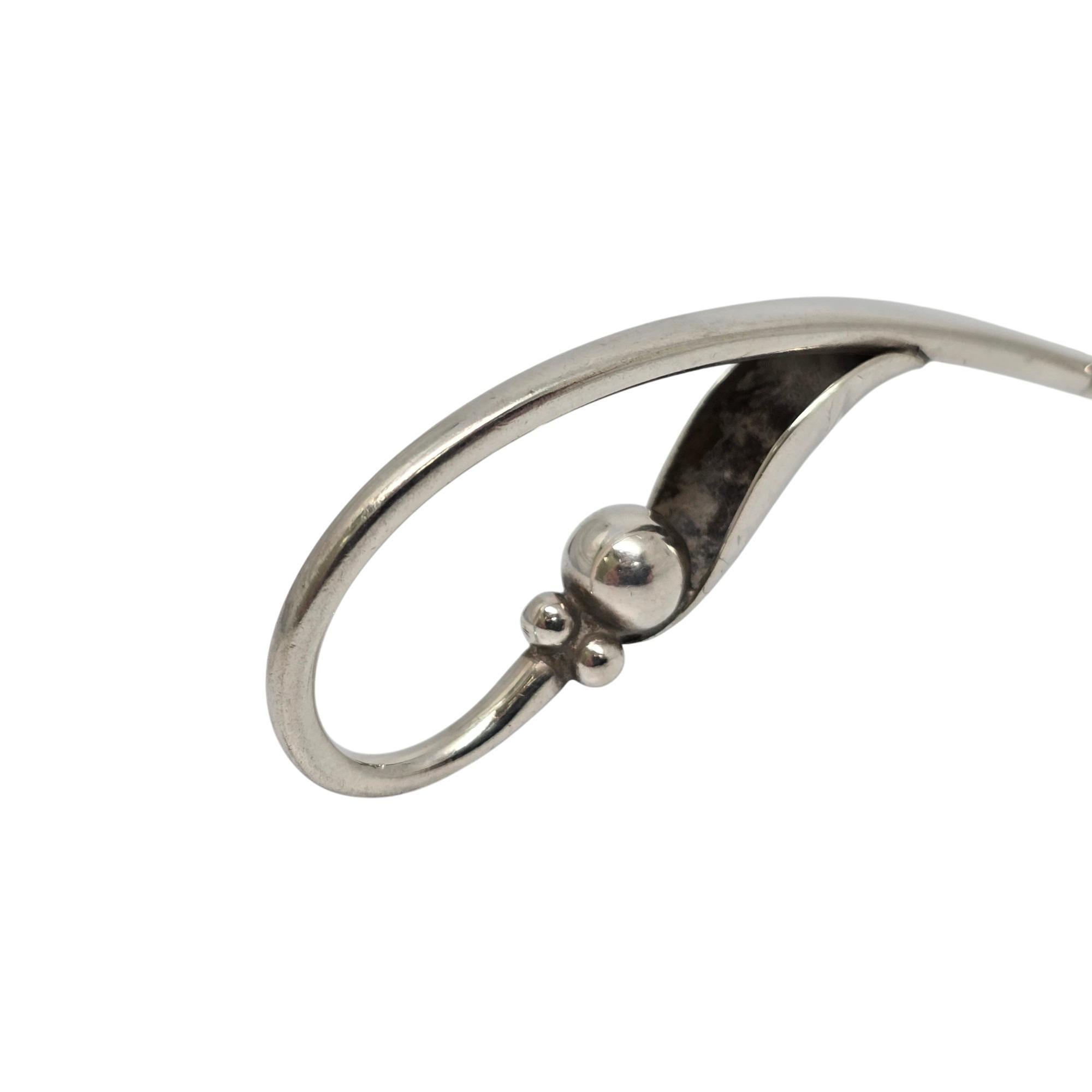 da uomo o donna Georg Jensen Denmark Cucchiaio da marmellata ornamentale con manico curvo 21 in argento sterling 21188 in vendita