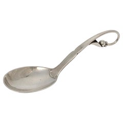 Georg Jensen Denmark Sterling Silver Ornamental 21 Curved Handle Jam Spoon 21188 (cuillère à confiture)