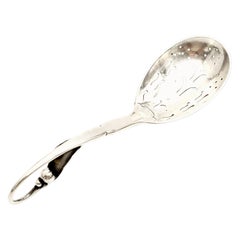 Antique Georg Jensen Denmark Sterling Silver Ornamental #21 Sugar Sifter Spoon