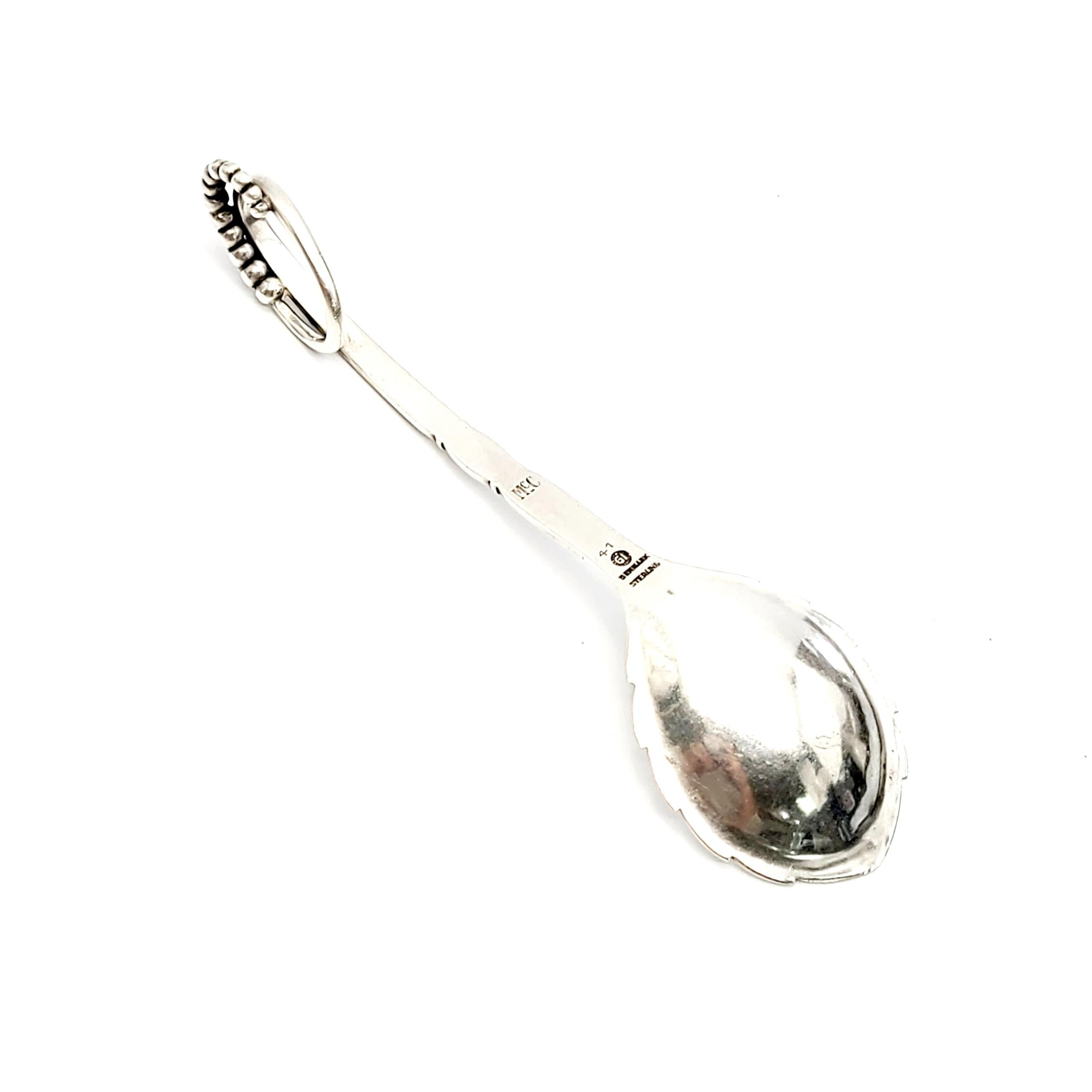 Danish Georg Jensen Denmark Sterling Silver Ornamental #41 Sugar Spoon