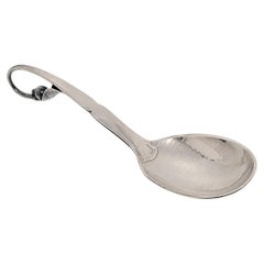Vintage Georg Jensen Denmark Sterling Silver Ornamental No. 21 Jam/Condiment Spoon