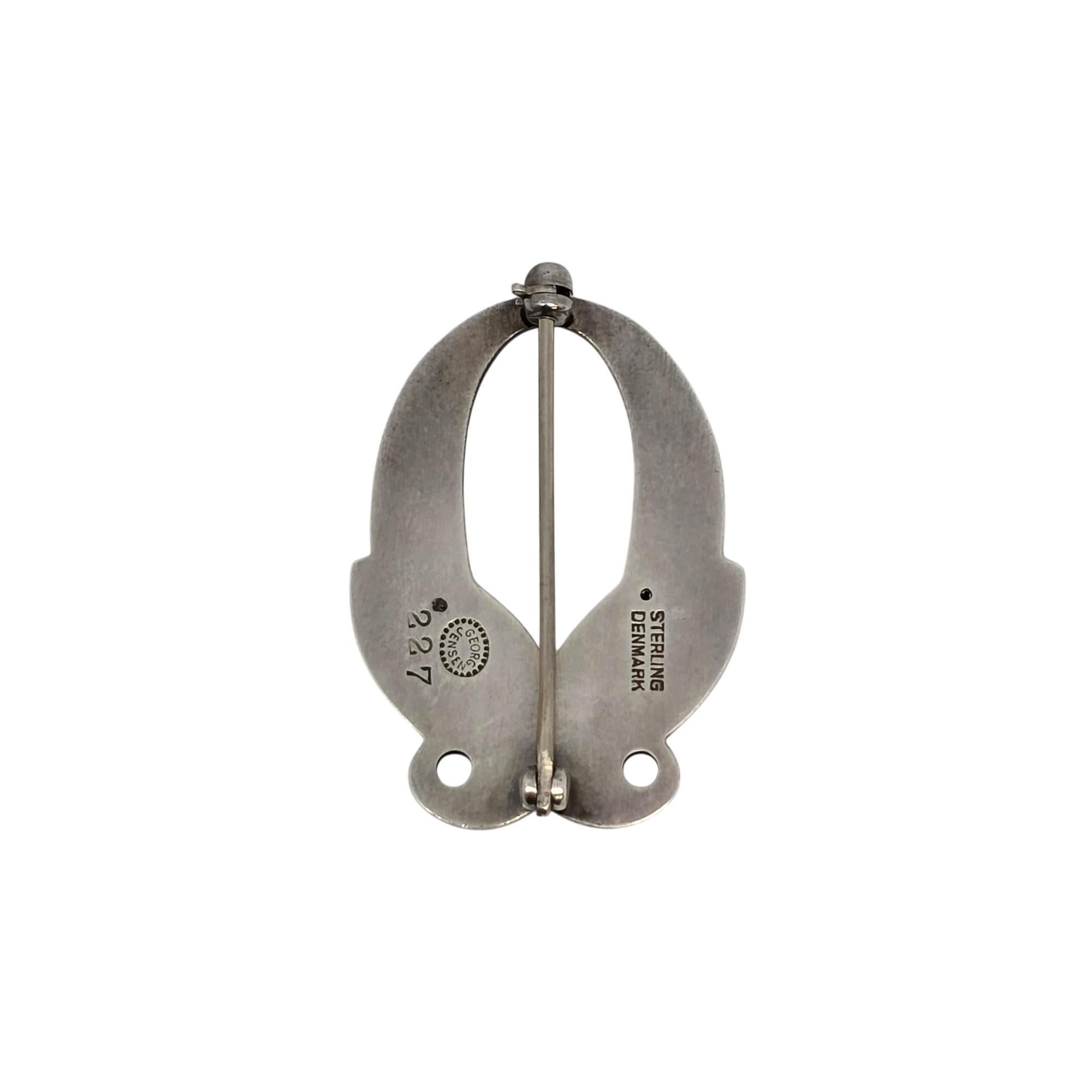 Georg Jensen Denmark Sterling Silver Pattern # 227 Cactus Brooch/Pin #20822 In Good Condition In Washington Depot, CT