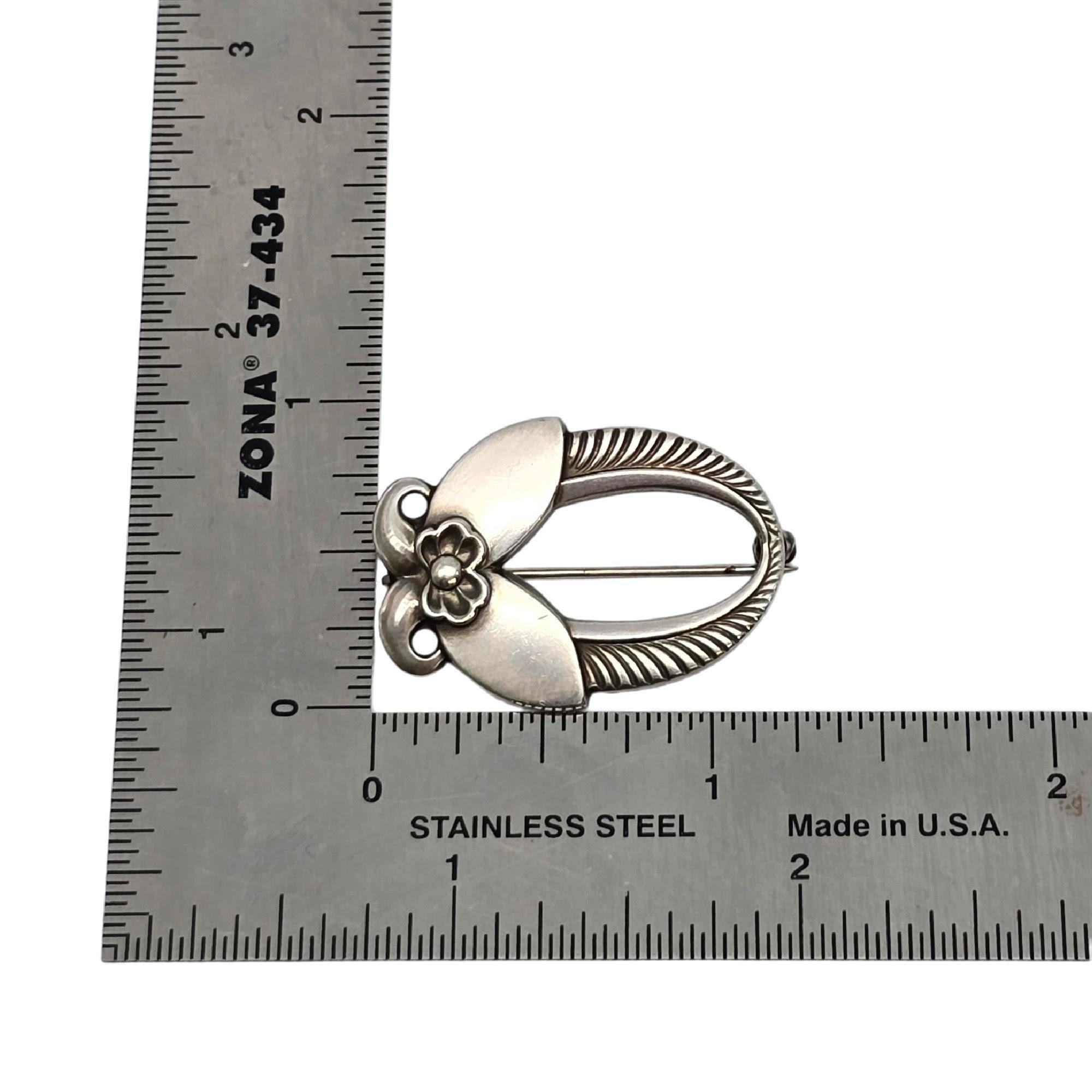Georg Jensen Denmark Sterling Silver Pattern # 227 Cactus Brooch/Pin #20822 5