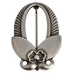 Georg Jensen Denmark Sterling Silver Pattern # 227 Cactus Brooch/Pin #20822
