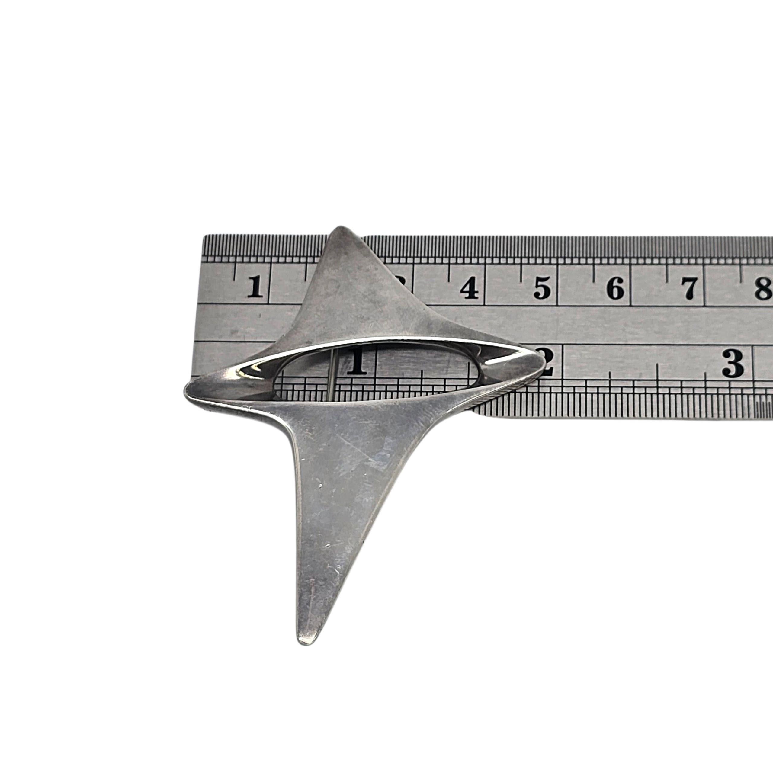 Georg Jensen Denmark Sterling Silver Pattern 339 Modern Star Pin/Brooch #22841 For Sale 6