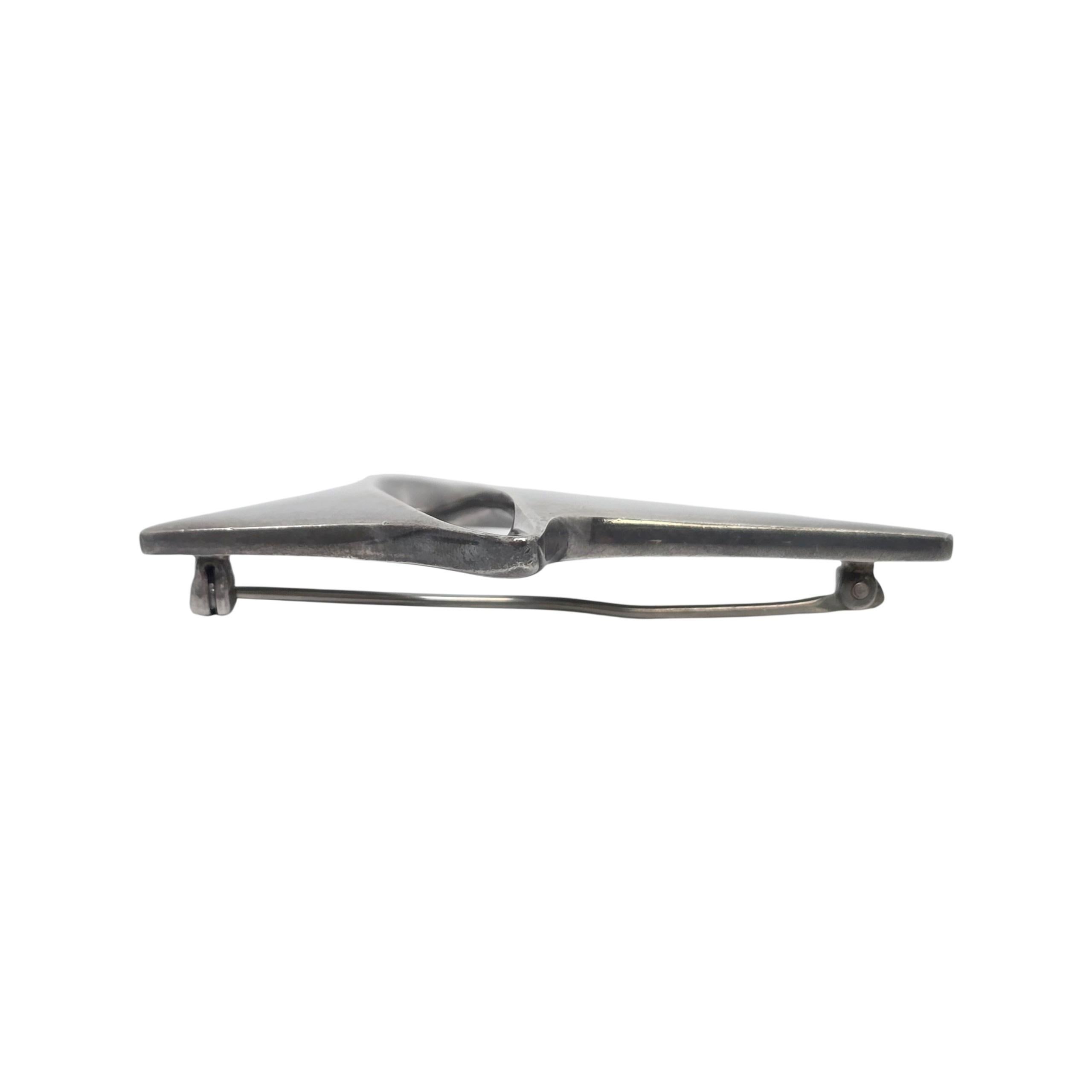 Georg Jensen Denmark Sterling Silver Pattern 339 Modern Star Pin/Brooch #22841 In Good Condition For Sale In Washington Depot, CT