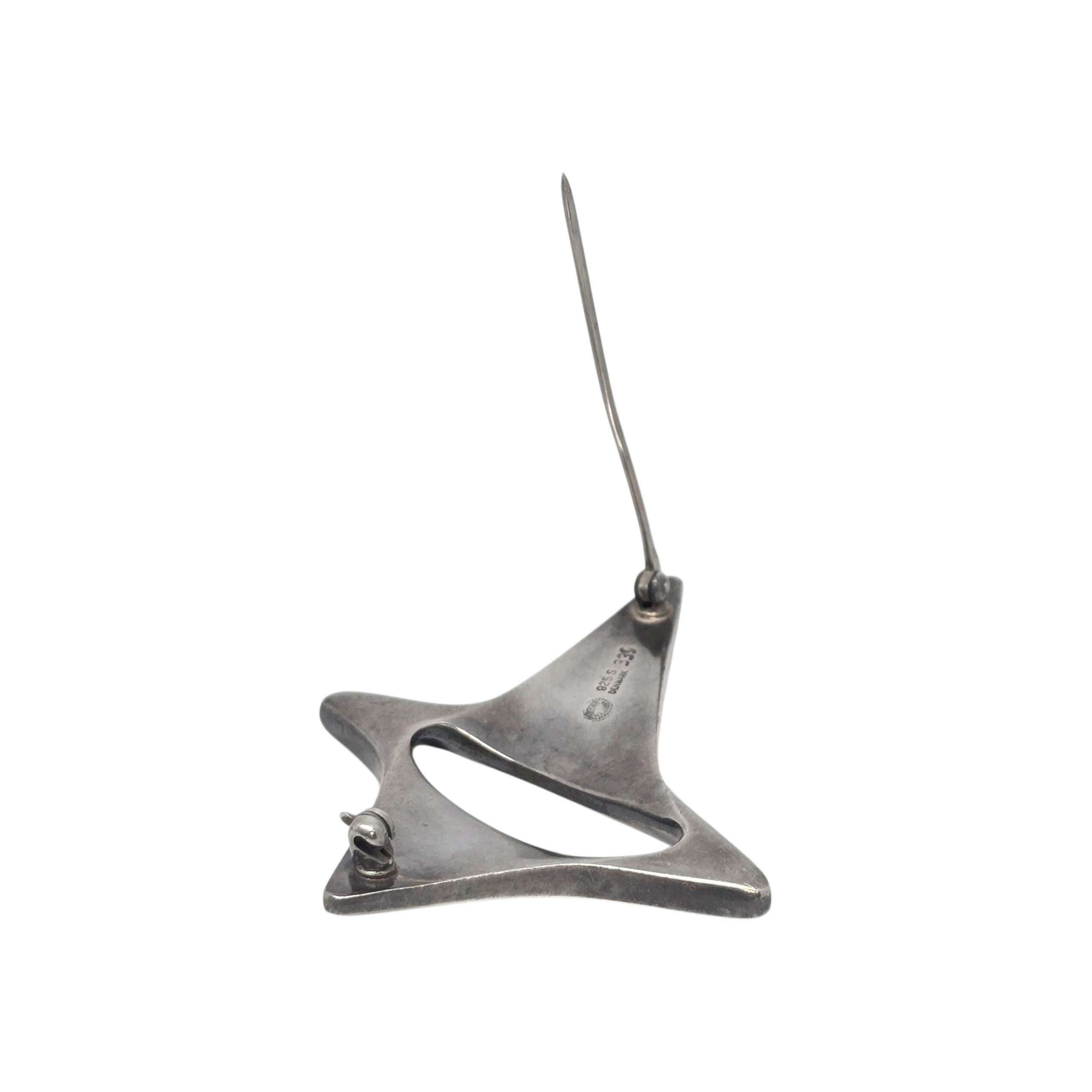 Women's Georg Jensen Denmark Sterling Silver Pattern 339 Modern Star Pin/Brooch #22841 For Sale