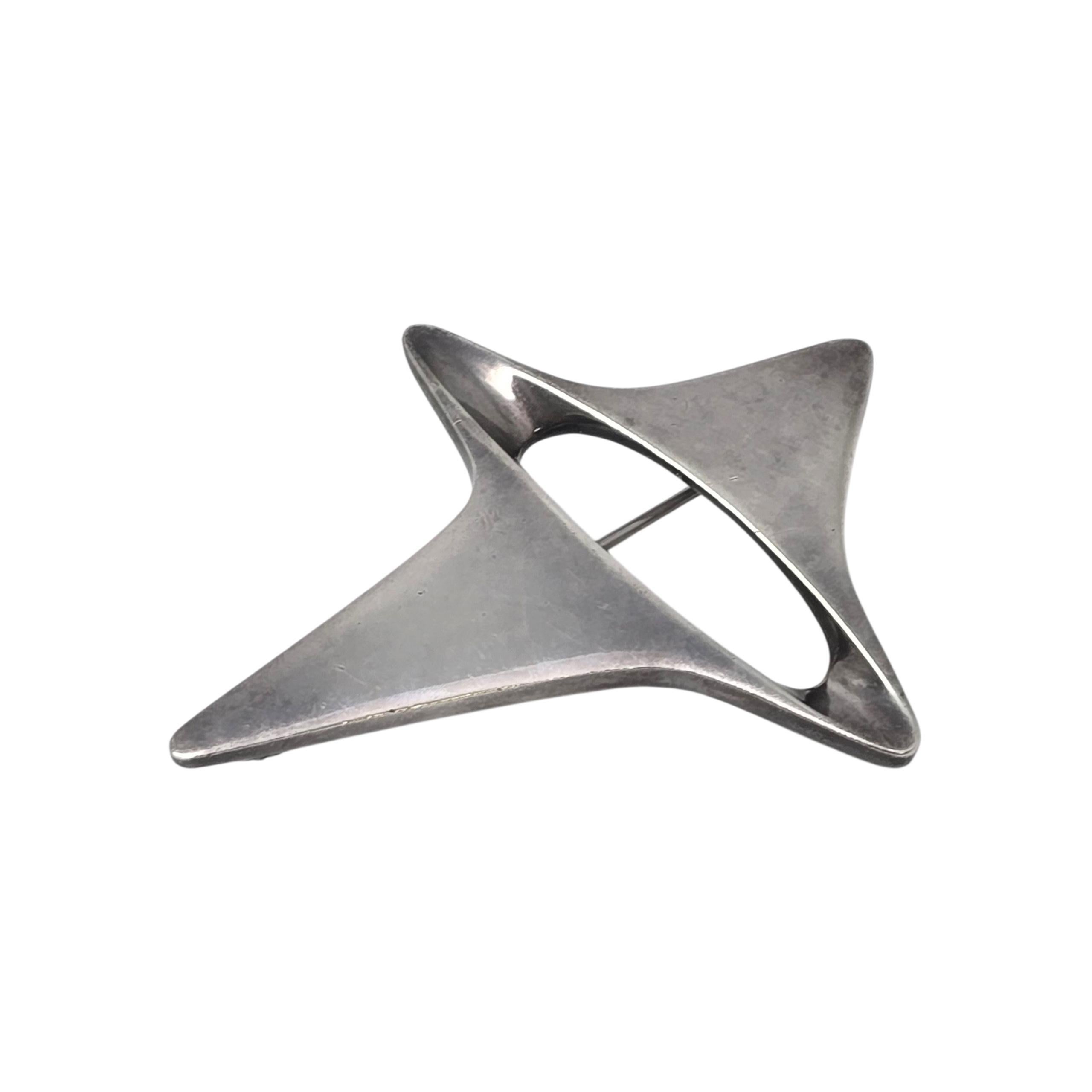 Georg Jensen Denmark Sterling Silver Pattern 339 Modern Star Pin/Brooch #22841 For Sale 3