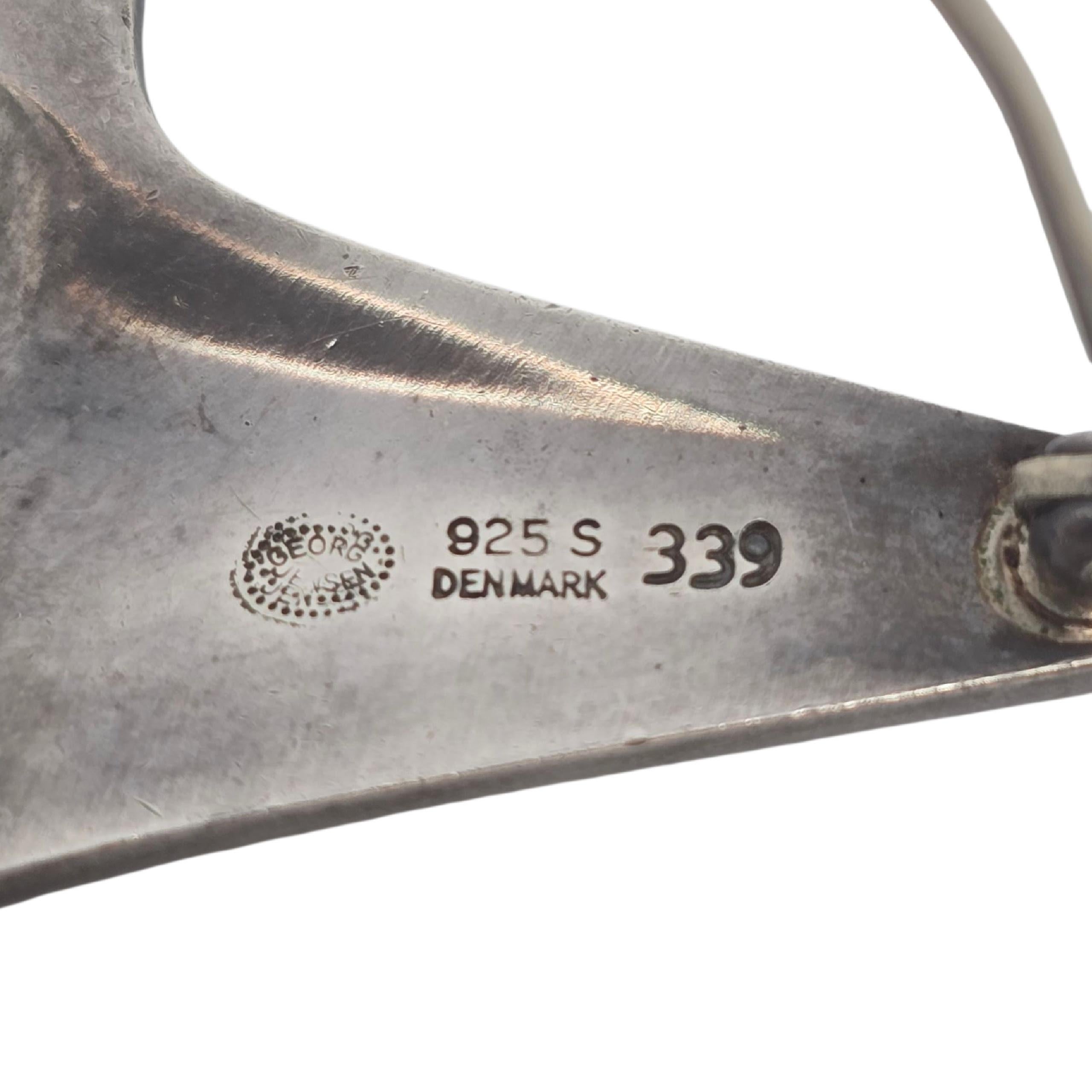 Georg Jensen Denmark Sterling Silver Pattern 339 Modern Star Pin/Brooch #22841 For Sale 4