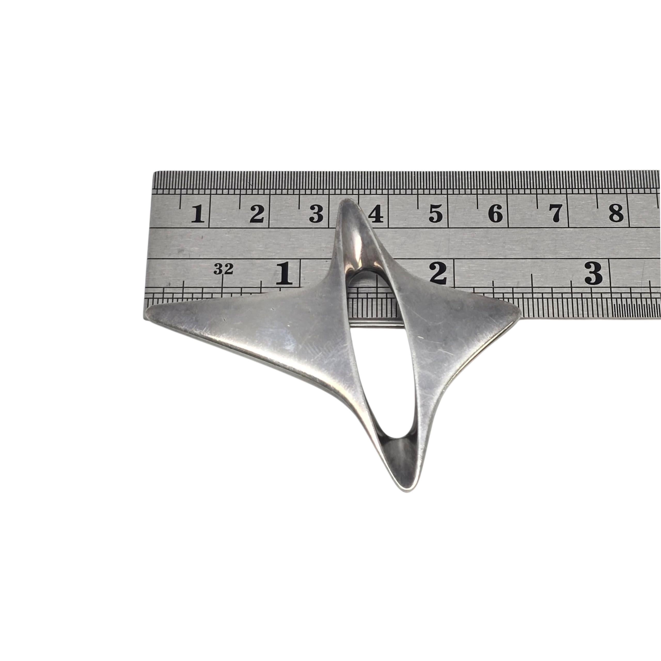 Georg Jensen Denmark Sterling Silver Pattern 339 Modern Star Pin/Brooch #22841 For Sale 5