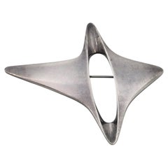 Vintage Georg Jensen Denmark Sterling Silver Pattern 339 Modern Star Pin/Brooch #22841