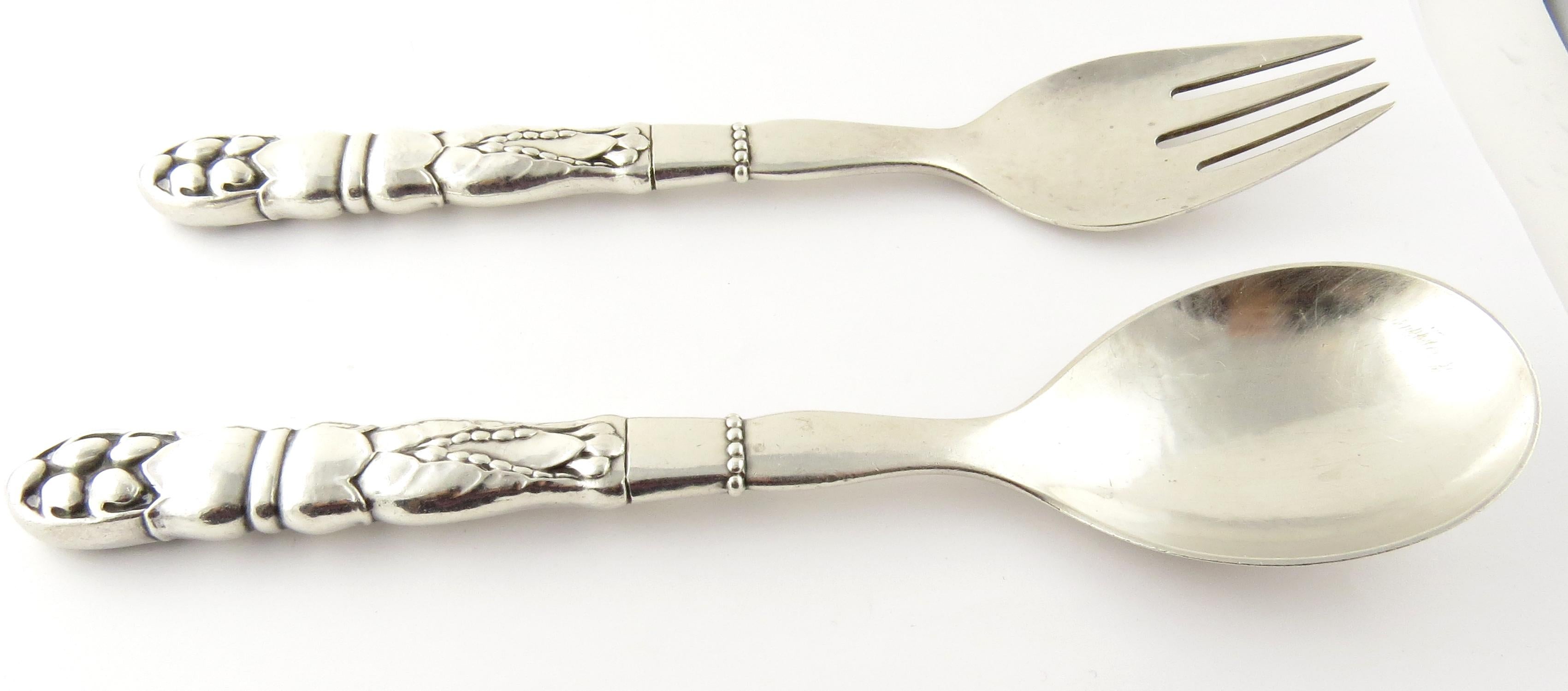 Georg Jensen Denmark sterling silver pattern #54 ornamental salad set

This is a rare and gorgeous salad serving set consisting of a spoon and fork. The set was made by Georg Jensen circa 1910-1925 in the pattern # 54 known as the Ornamental