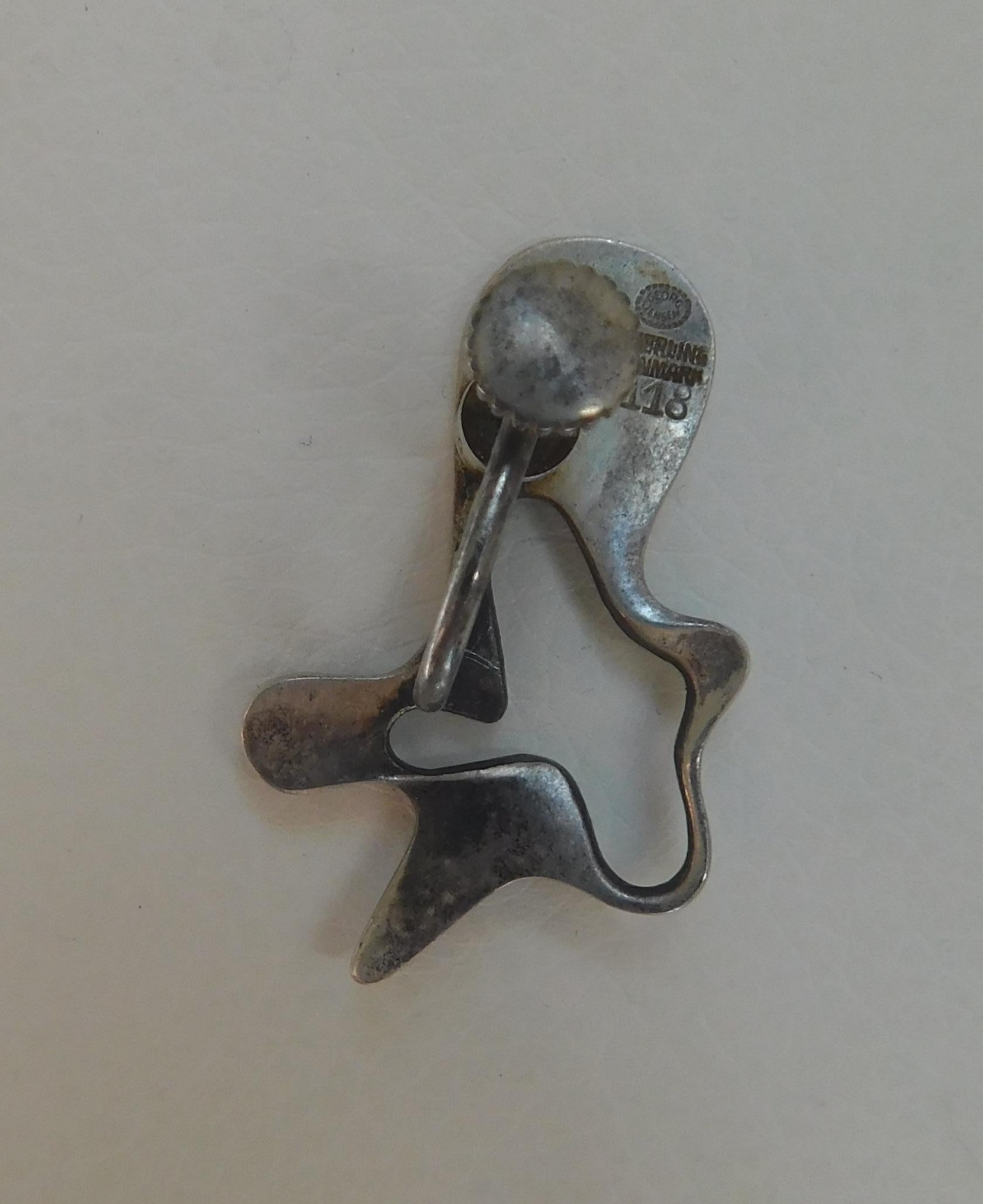 Juego de alfiler y pendientes Georg Jensen Dinamarca de plata de ley de Henning Koppel en venta 1