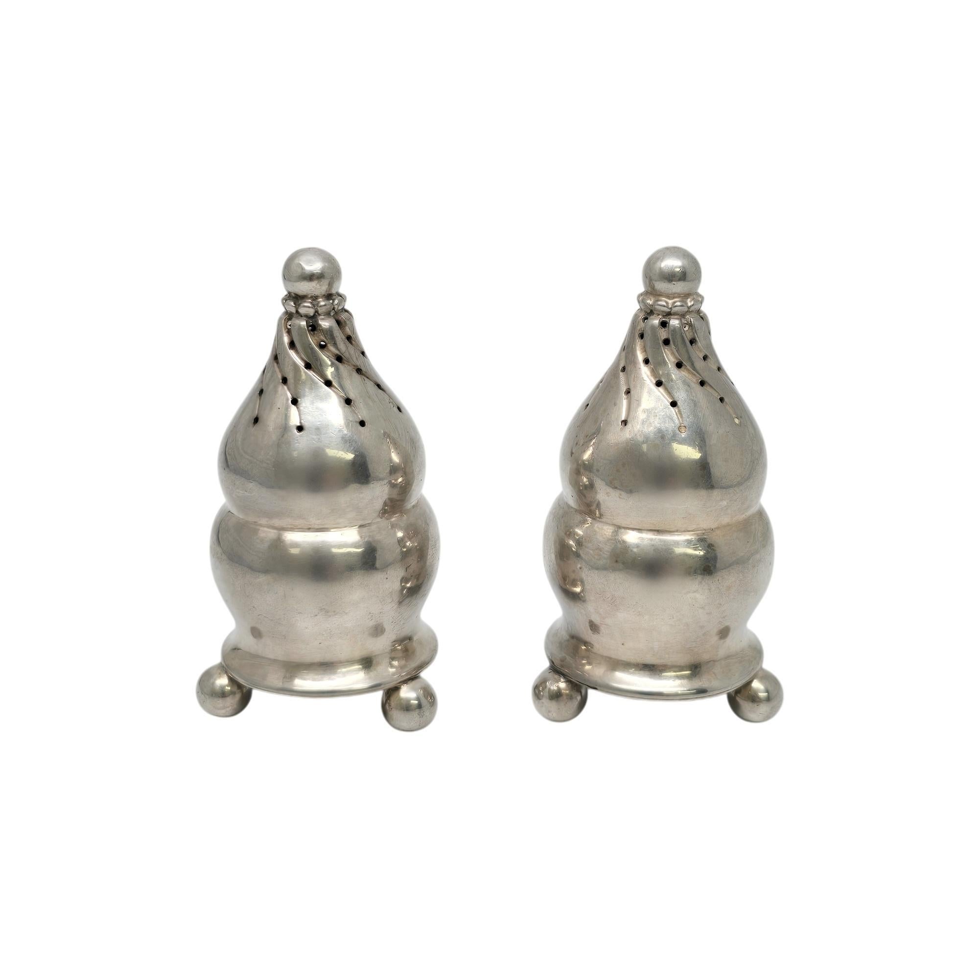 Georg Jensen Denmark - Shakers in argento sterling per sale e pepe 410 c/Mono #21183 In condizioni buone in vendita a Washington Depot, CT