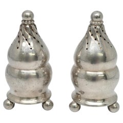 Georg Jensen Denmark Sterling Silver Salt and Pepper Shakers 410 w/Mono #21183