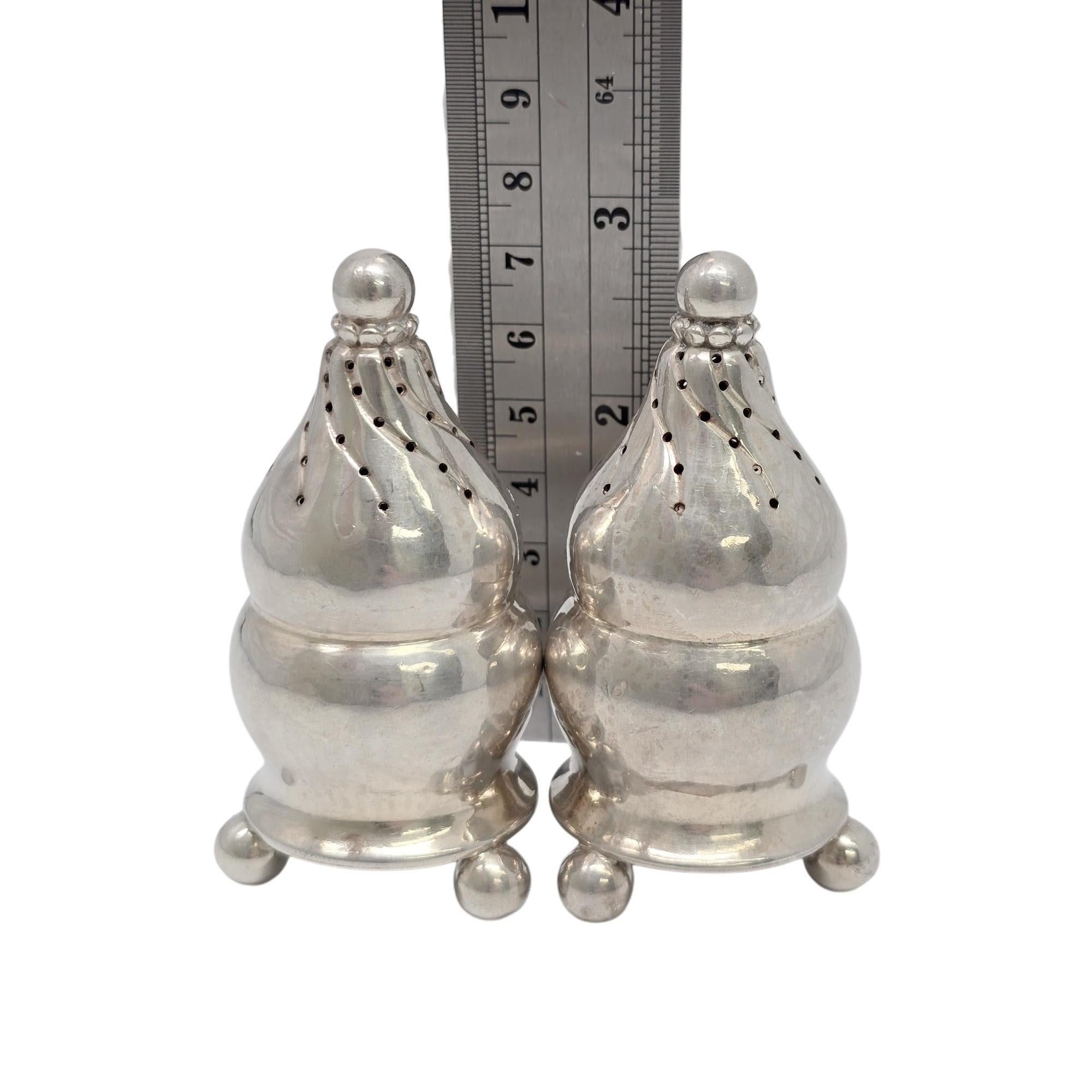 Georg Jensen Denmark Sterling Silver Salt and Pepper Shakers 410 w/Mono #21184 For Sale 6