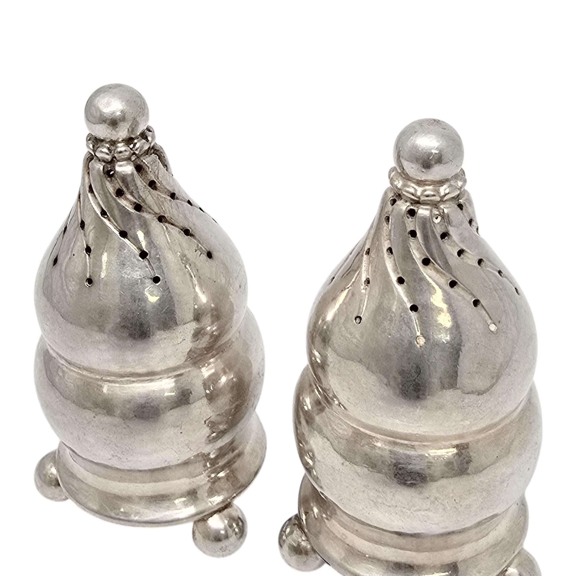 Georg Jensen Denmark Sterling Silver Salt and Pepper Shakers 410 w/Mono #21184 For Sale 2