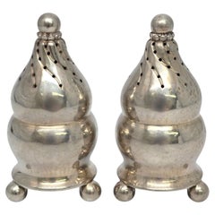 Georg Jensen Denmark Sterling Silver Salt and Pepper Shakers 410 w/Mono #21184