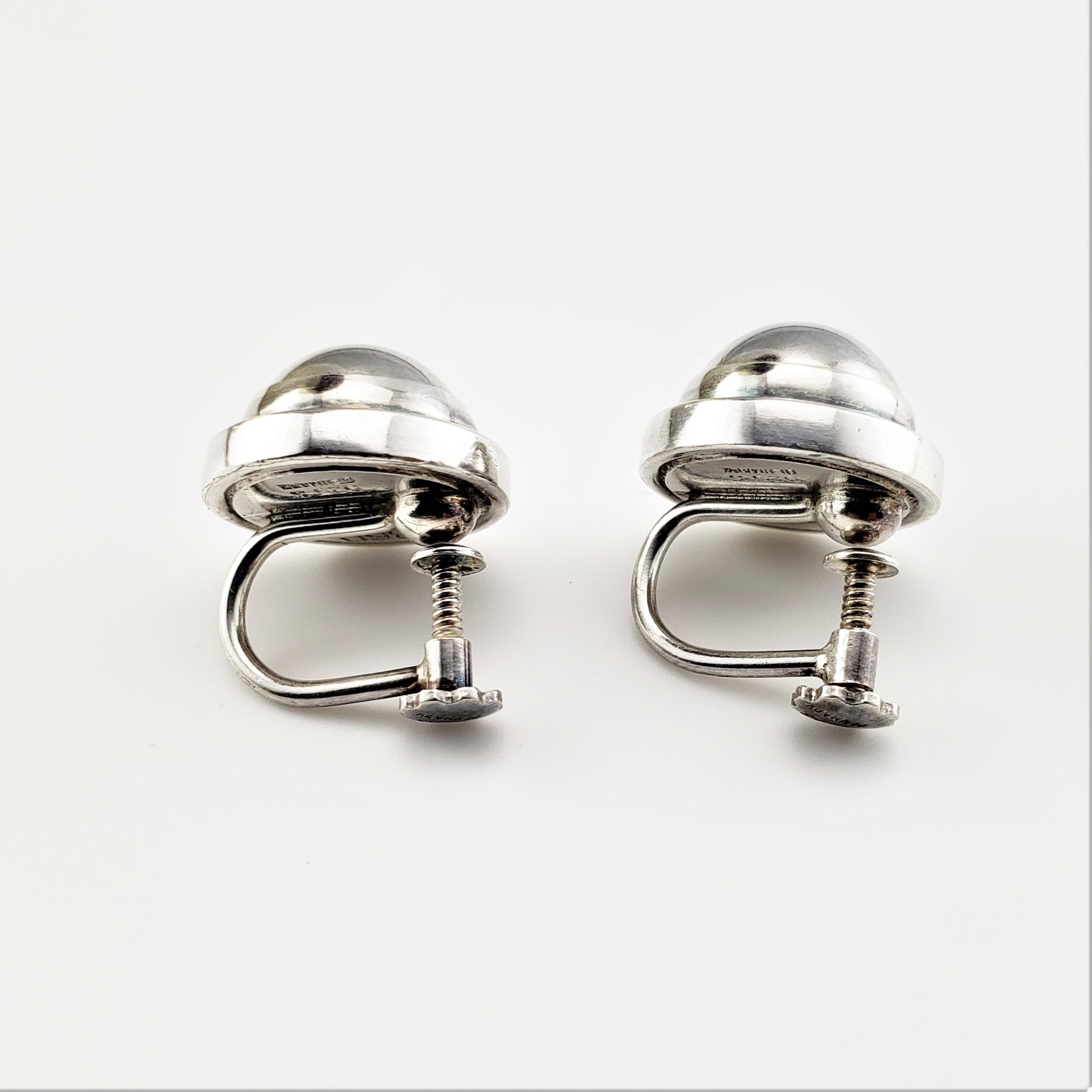 Georg Jensen Denmark Sterling Silver Screw Back Earrings #86D In Good Condition In Washington Depot, CT