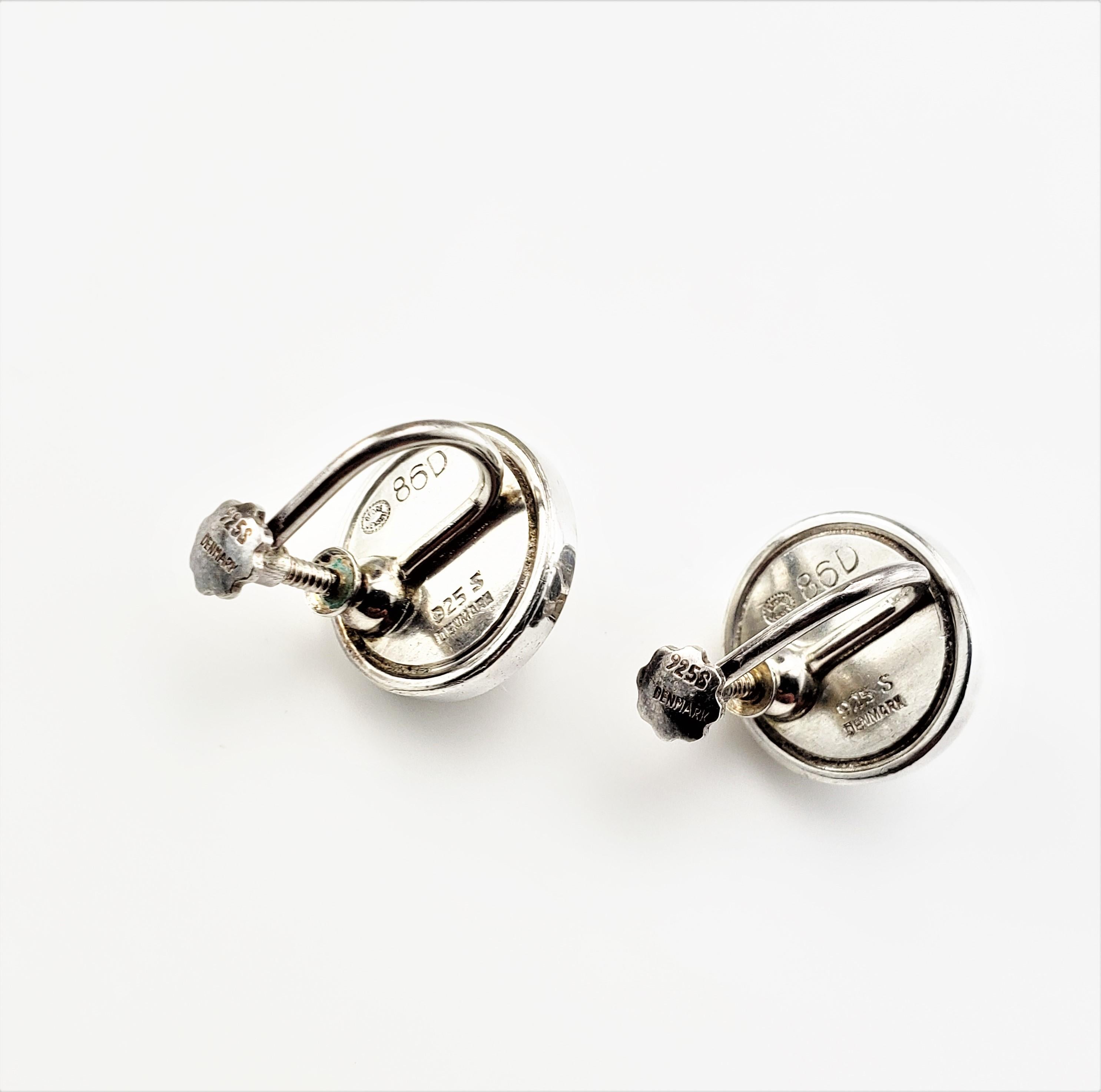 Women's or Men's Georg Jensen Denmark Sterling Silver Screw Back Earrings #86D
