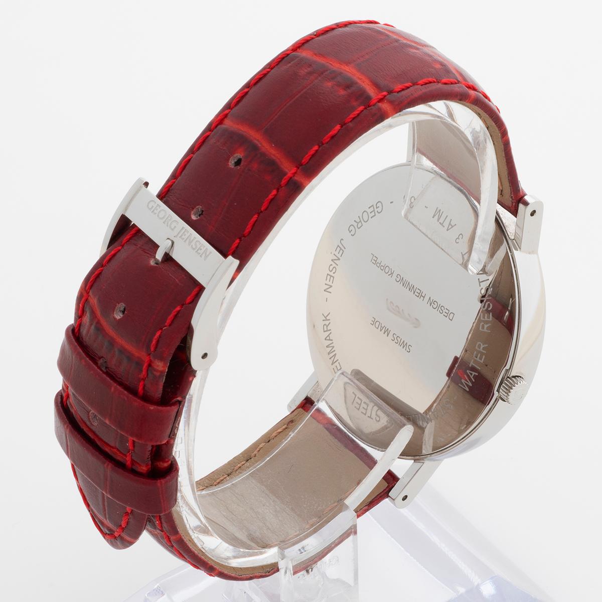 Women's or Men's Georg Jensen designed by Henning Koppel Ref 318, Large Size, Quartz, Year c2015 For Sale