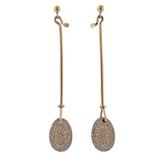 Georg Jensen Dew Drop Fancy Diamond Gold Earrings 1128