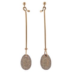 Georg Jensen Pendientes Gota de Rocío Diamante Fantasía Oro 1128