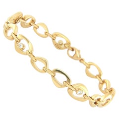 Georg Jensen Diamond Bezel Set Link Bracelet in 18K with Box