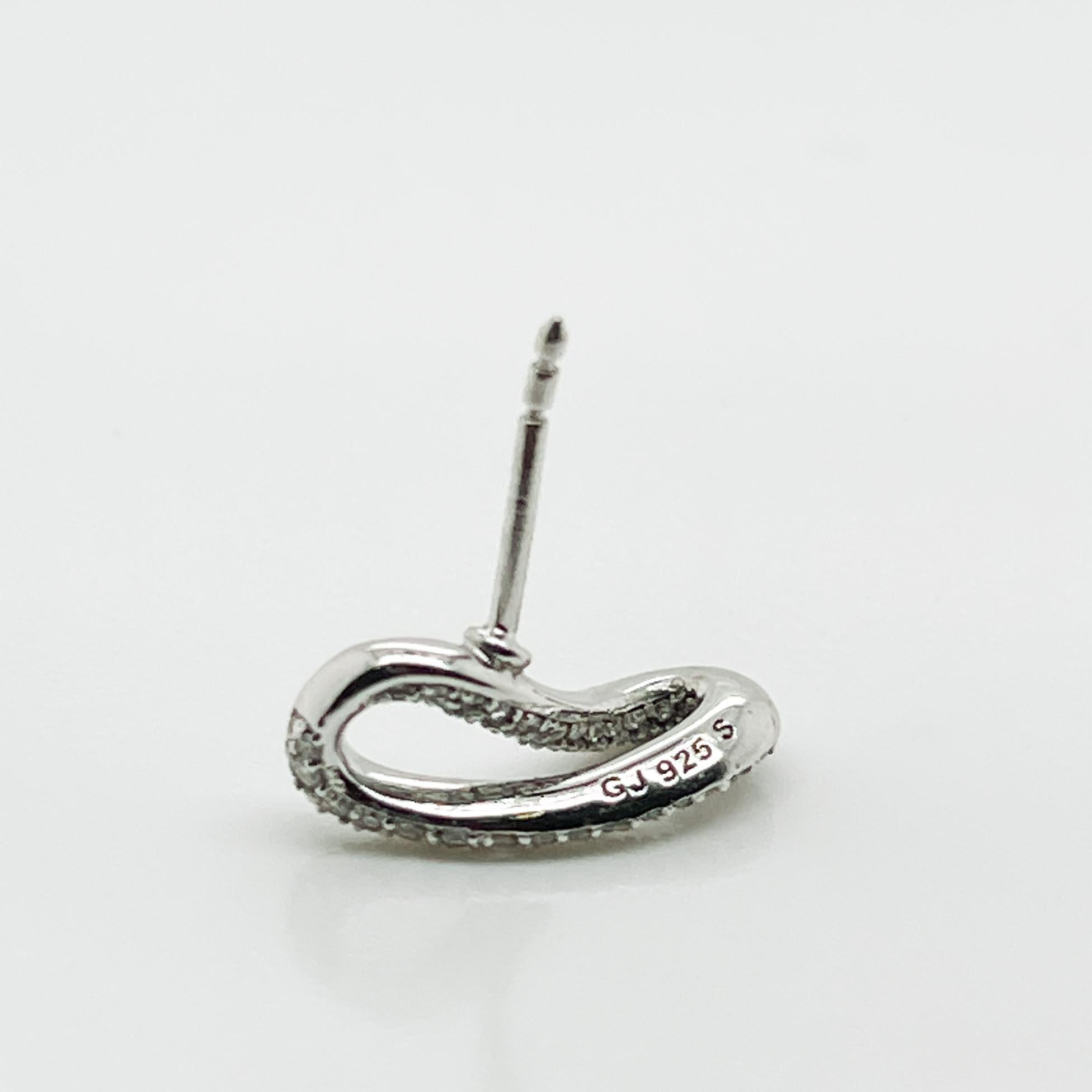 Georg Jensen Diamond & Sterling Silver Infinity Earrings  For Sale 6