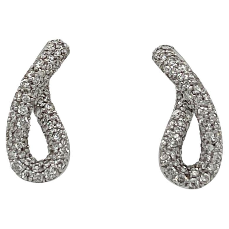 Georg Jensen Diamond & Sterling Silver Infinity Earrings 