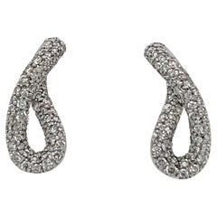 Vintage Georg Jensen Diamond & Sterling Silver Infinity Earrings 