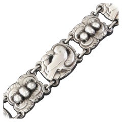 Vintage Georg Jensen Dove Art Nouveau Style Silver Bracelet #14