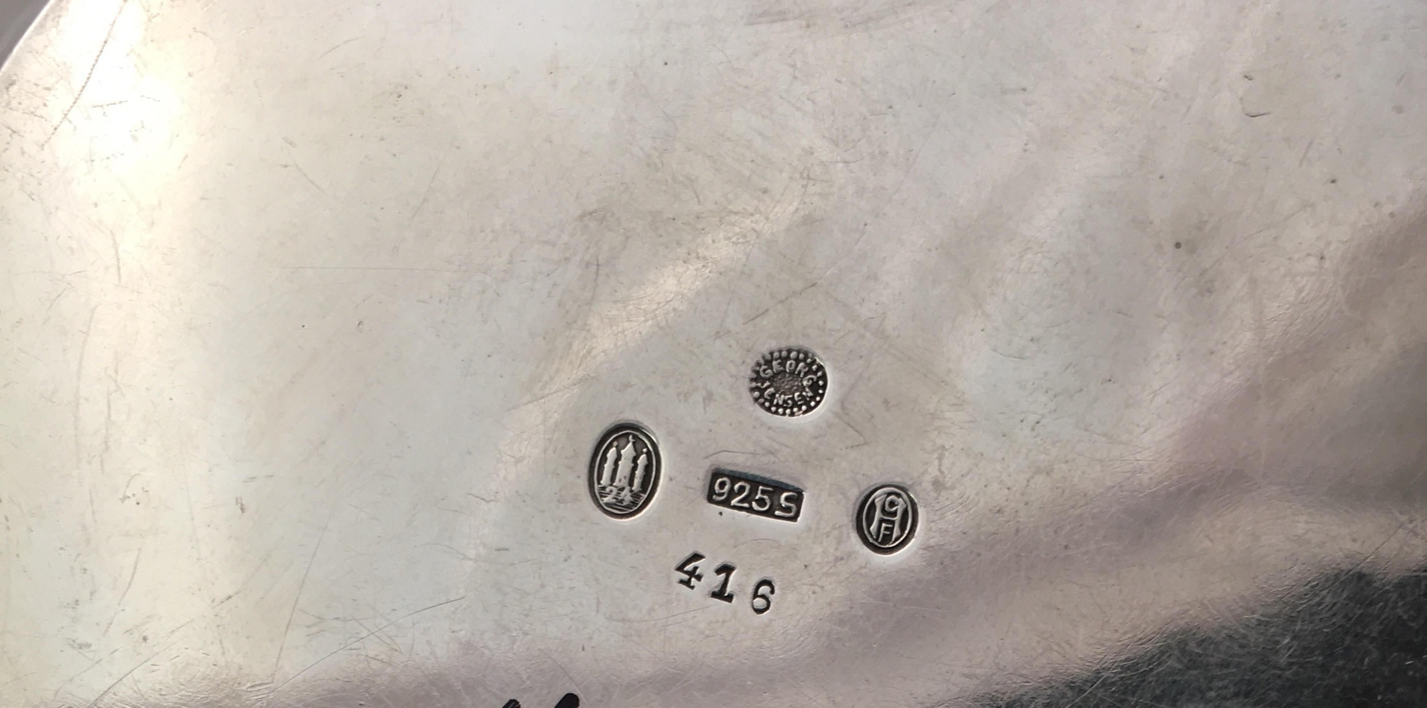 Handgehämmerte Servierschale aus Sterlingsilber von Georg Jensen aus dem frühen 20. Jahrhundert #416 (Gehämmert) im Angebot