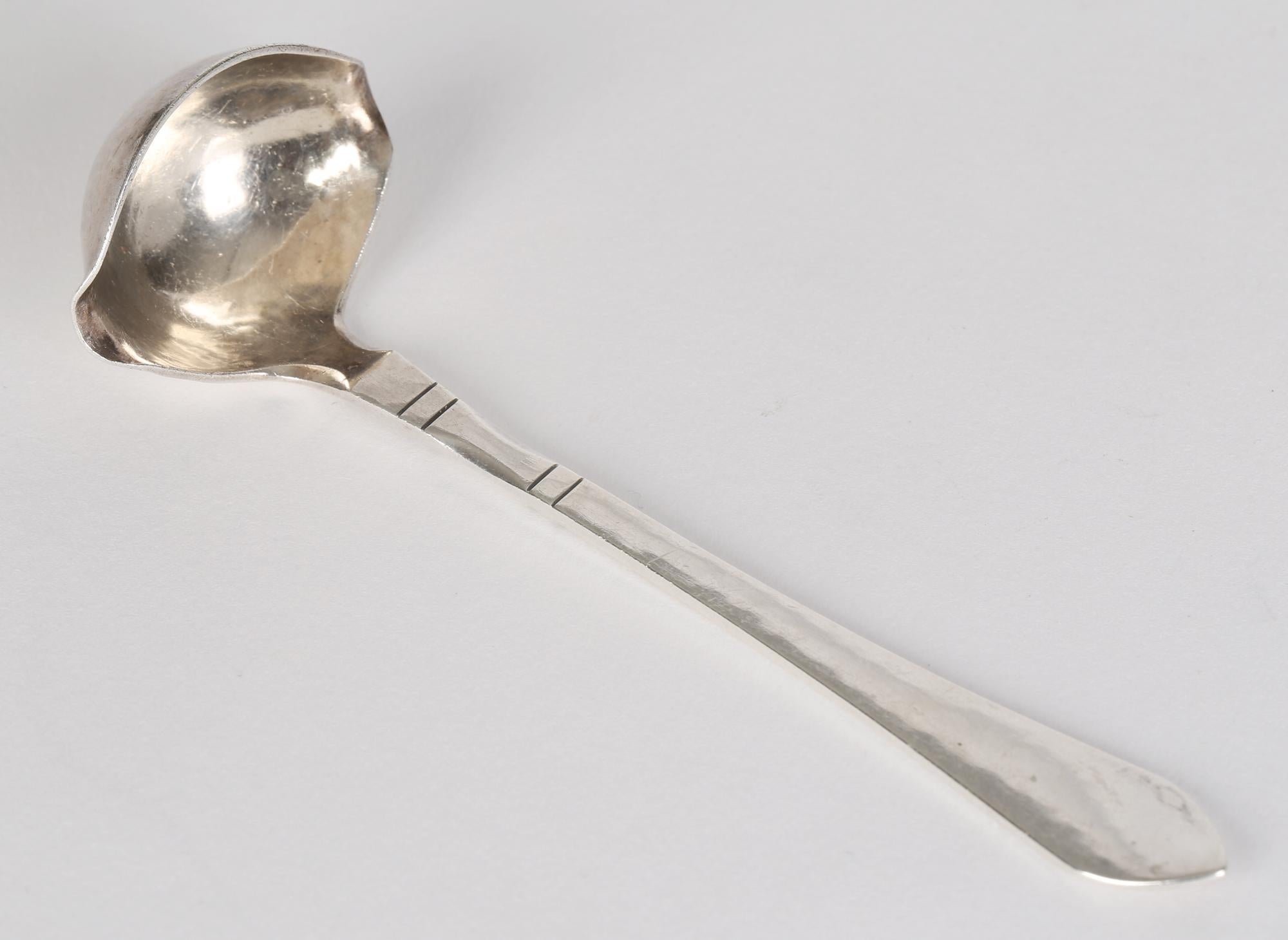 Hand-Crafted Georg Jensen Early Danish Silver Cream Ladle For Sale