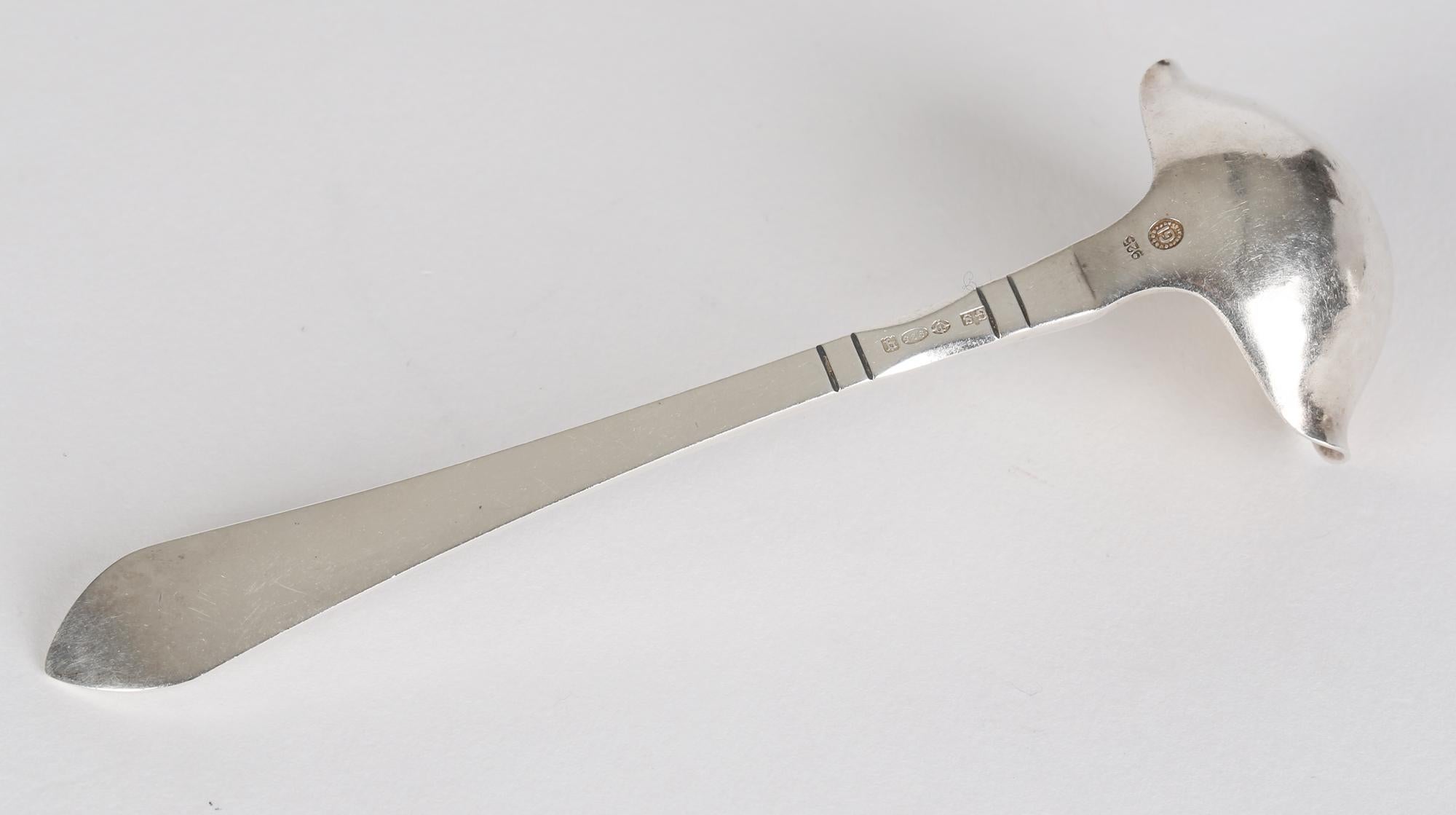 Early 20th Century Georg Jensen Early Danish Silver Cream Ladle For Sale
