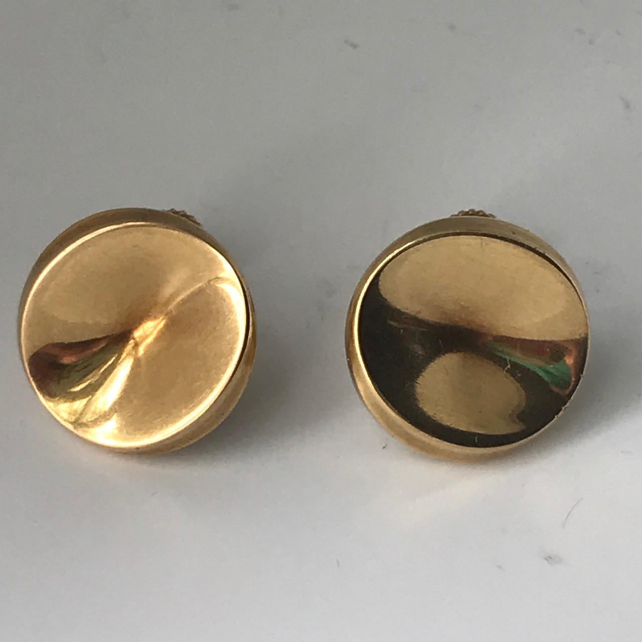 Modernist Georg Jensen Earring No. 1136C 18 Karat Gold by Nanna Ditzel For Sale