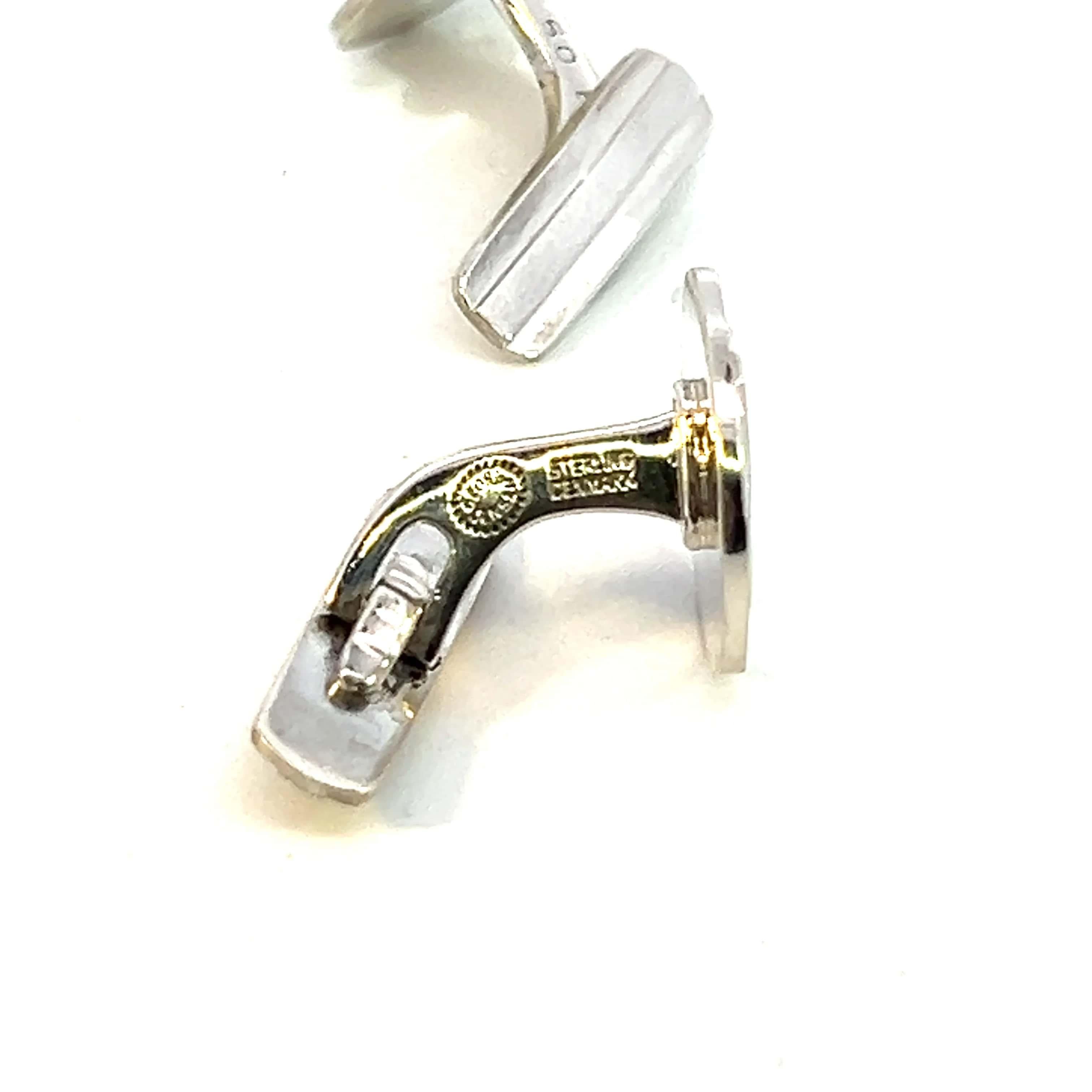 Georg Jensen Estate Cufflinks Sterling Silver  In Good Condition For Sale In Brooklyn, NY