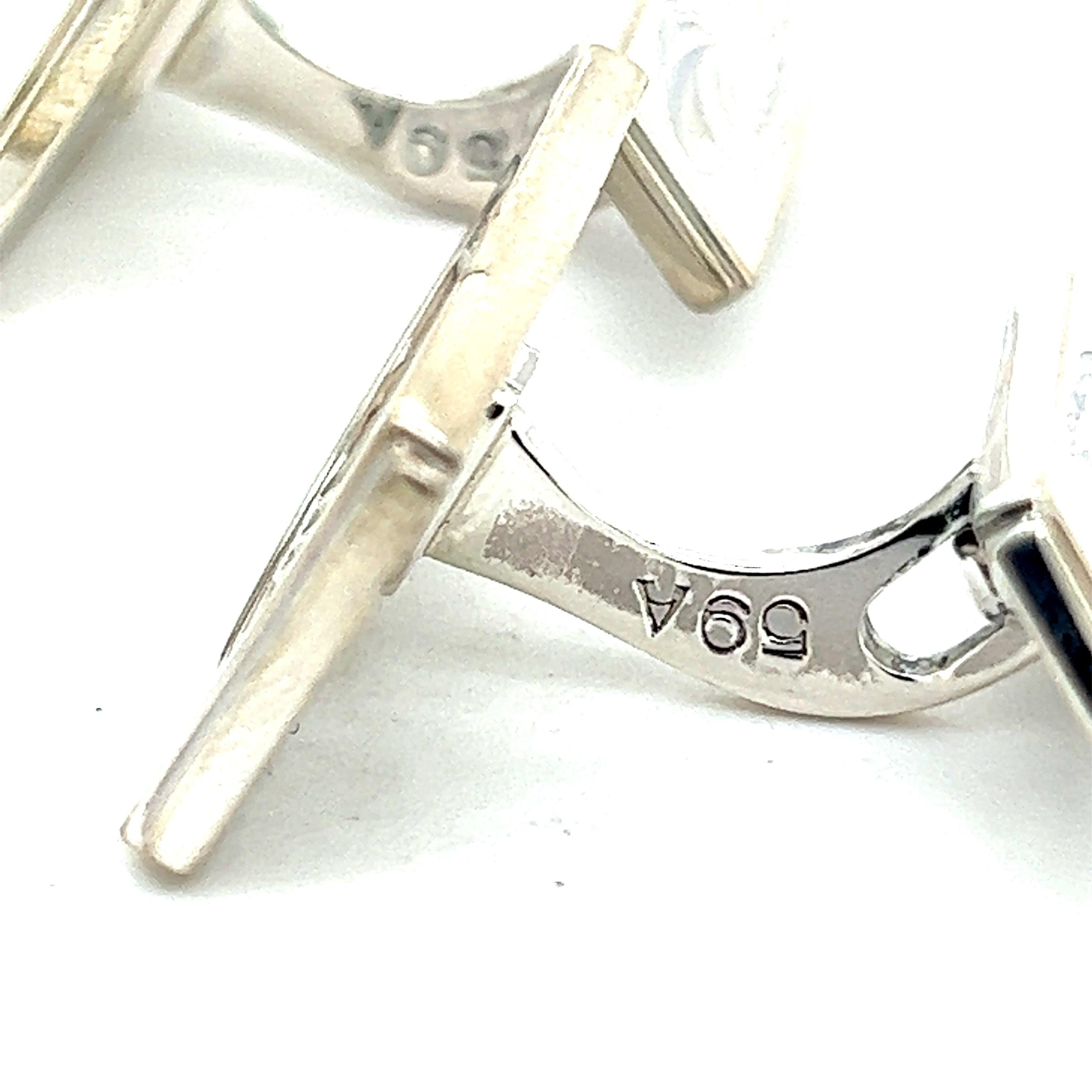 Georg Jensen Estate Mens Cufflinks Set with Tie Pin Without Back of Tie Pin In Good Condition For Sale In Brooklyn, NY