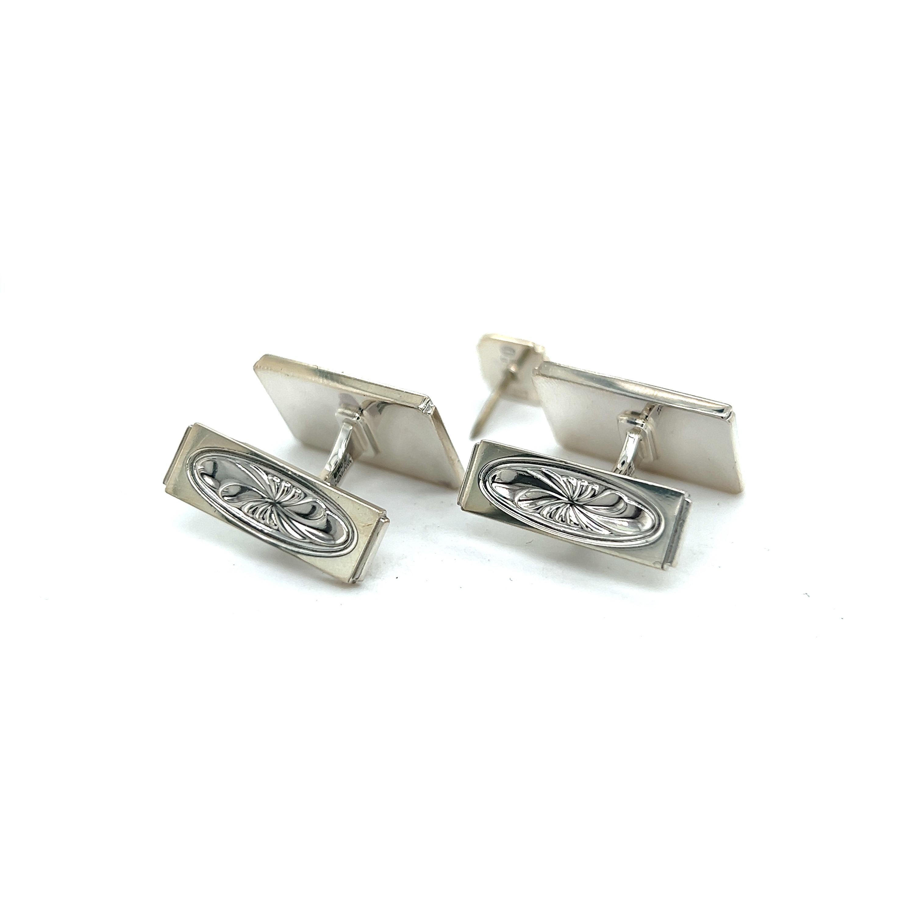 Men's Georg Jensen Estate Mens Cufflinks Set with Tie Pin Without Back of Tie Pin For Sale