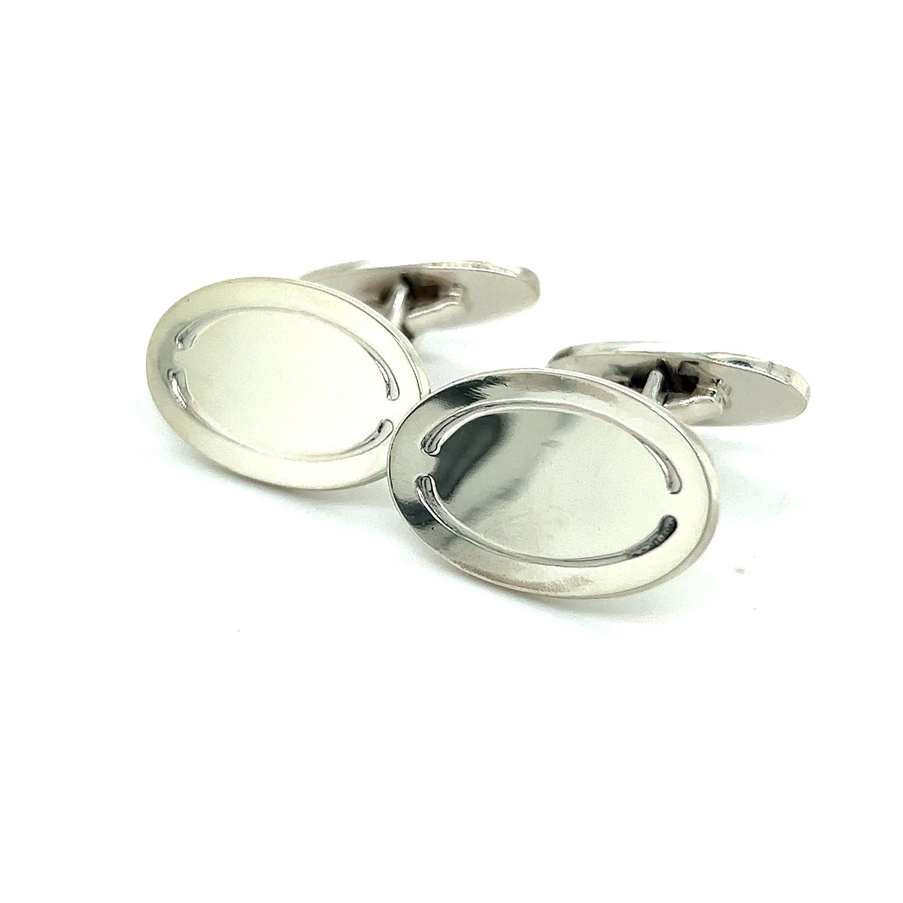 Georg Jensen Estate Mens Cufflinks Sterling Silver  In Good Condition For Sale In Brooklyn, NY