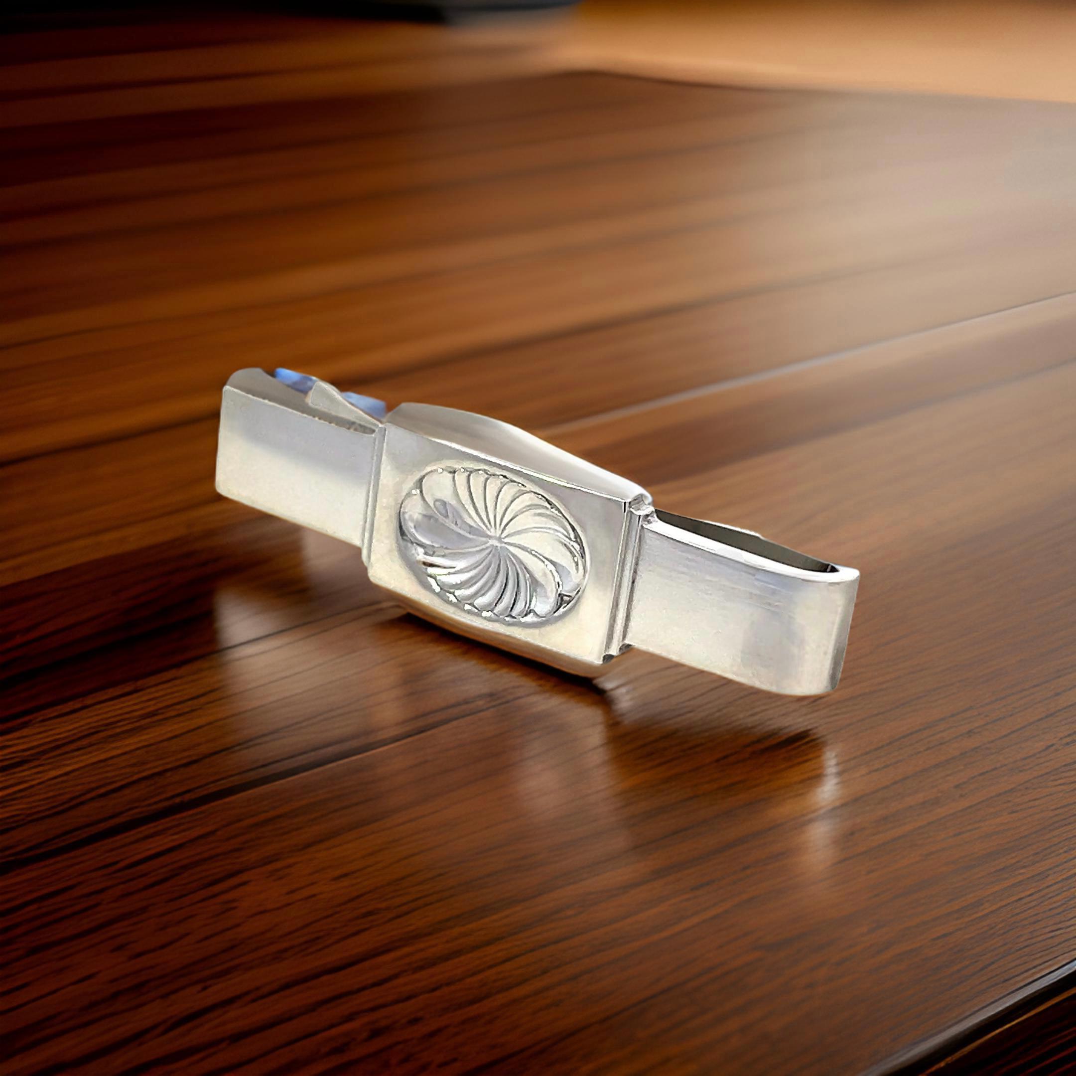 Georg Jensen Estate Money Clip Tie Clip Silver For Sale 2