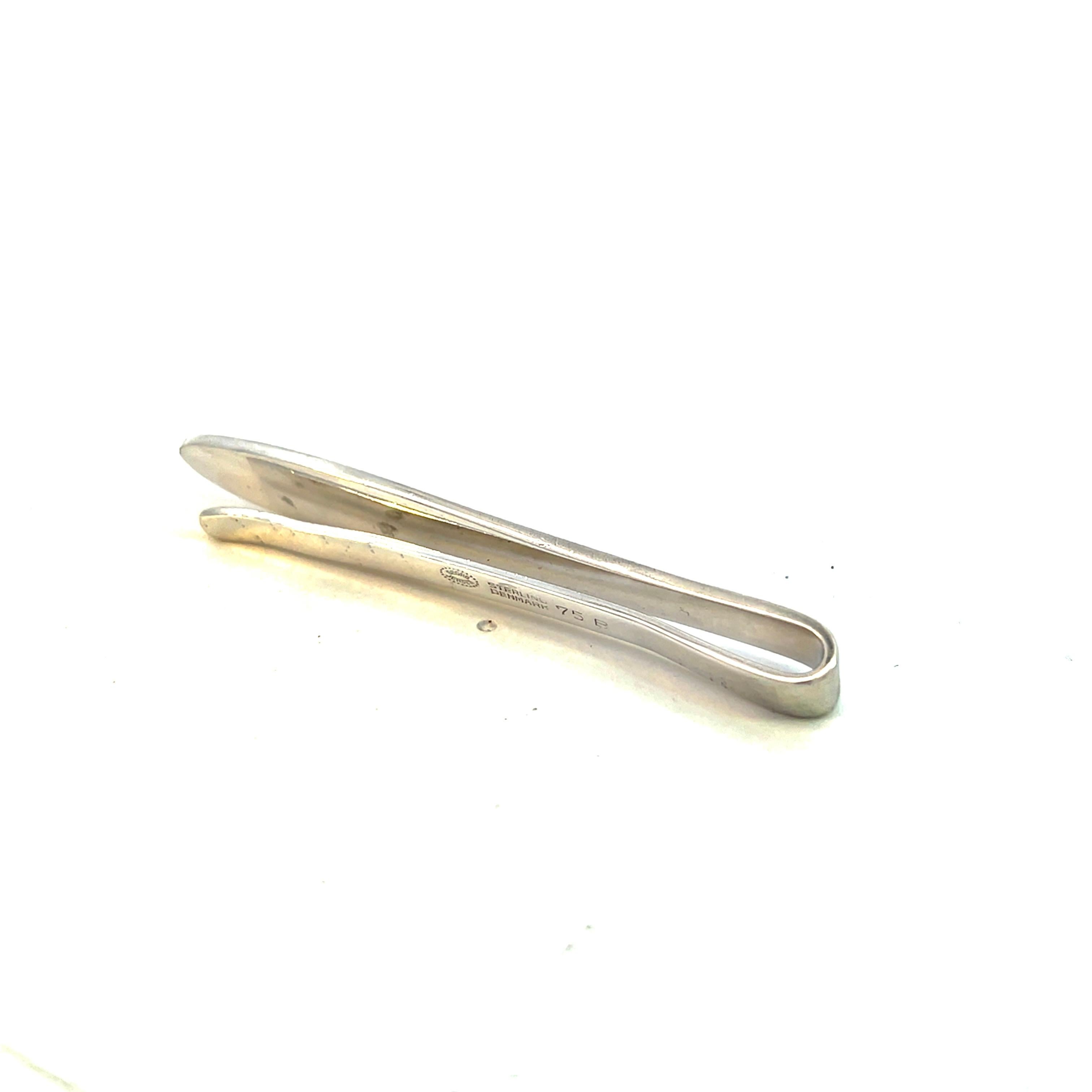 Georg Jensen Estate Money Clip Tie Pin Silver For Sale 6