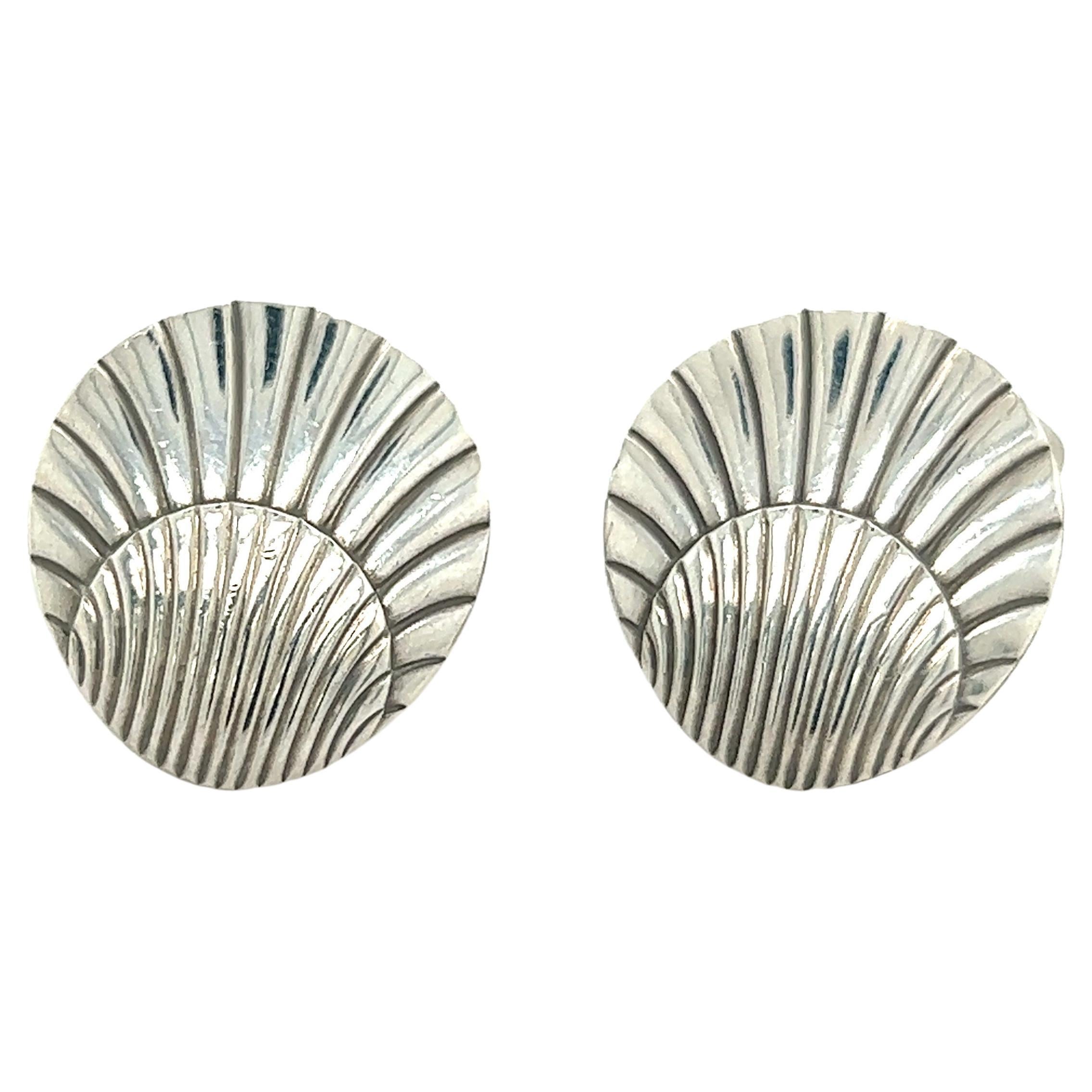 Georg Jensen Estate Seashell Cufflinks Argent 