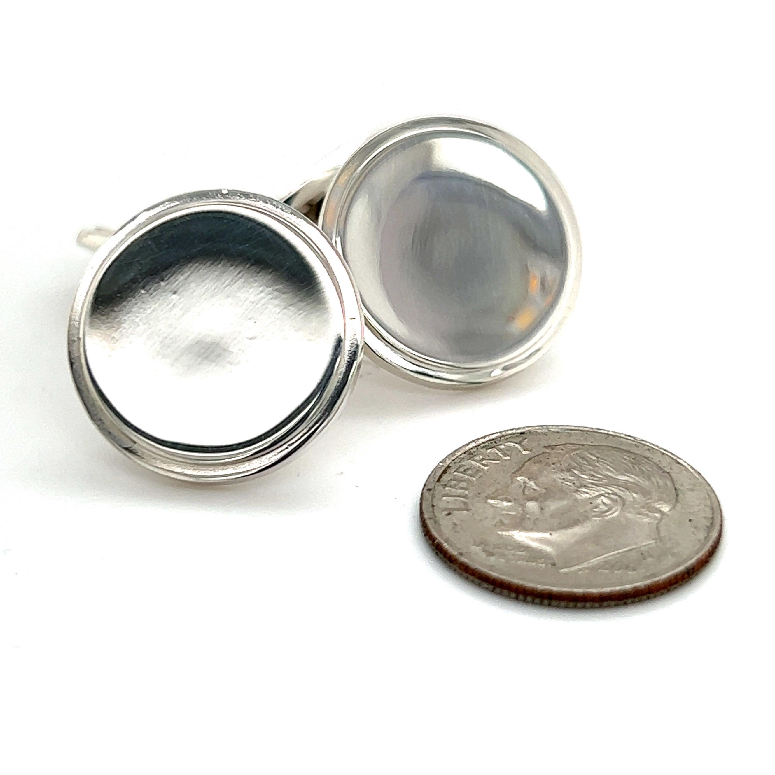 Georg Jensen Estate Sterling Silver Cufflinks 16.84 Grams In Good Condition For Sale In Brooklyn, NY