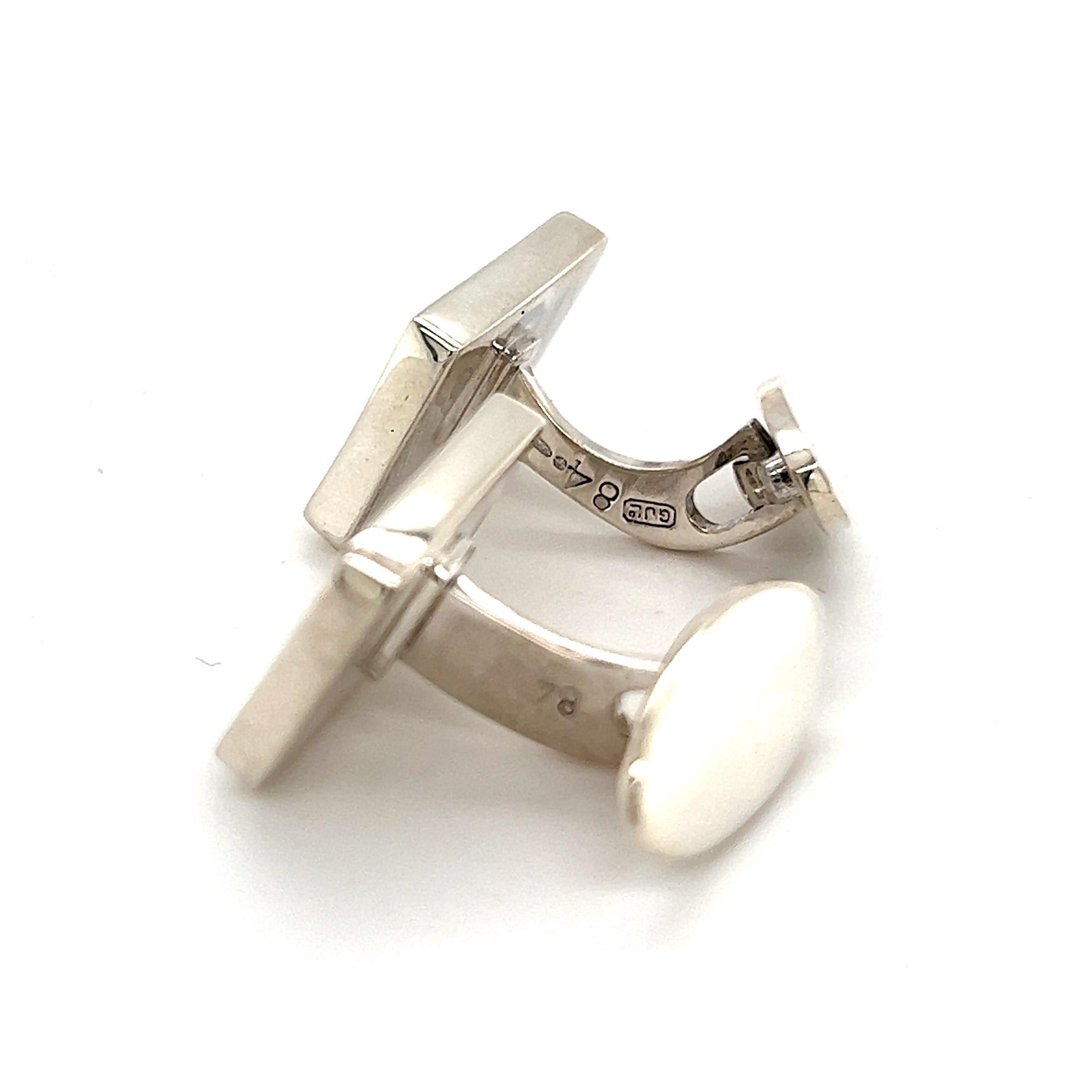 Georg Jensen Estate Sterling Silver Cufflinks 17.5 Grams GJ10 In Good Condition For Sale In Brooklyn, NY