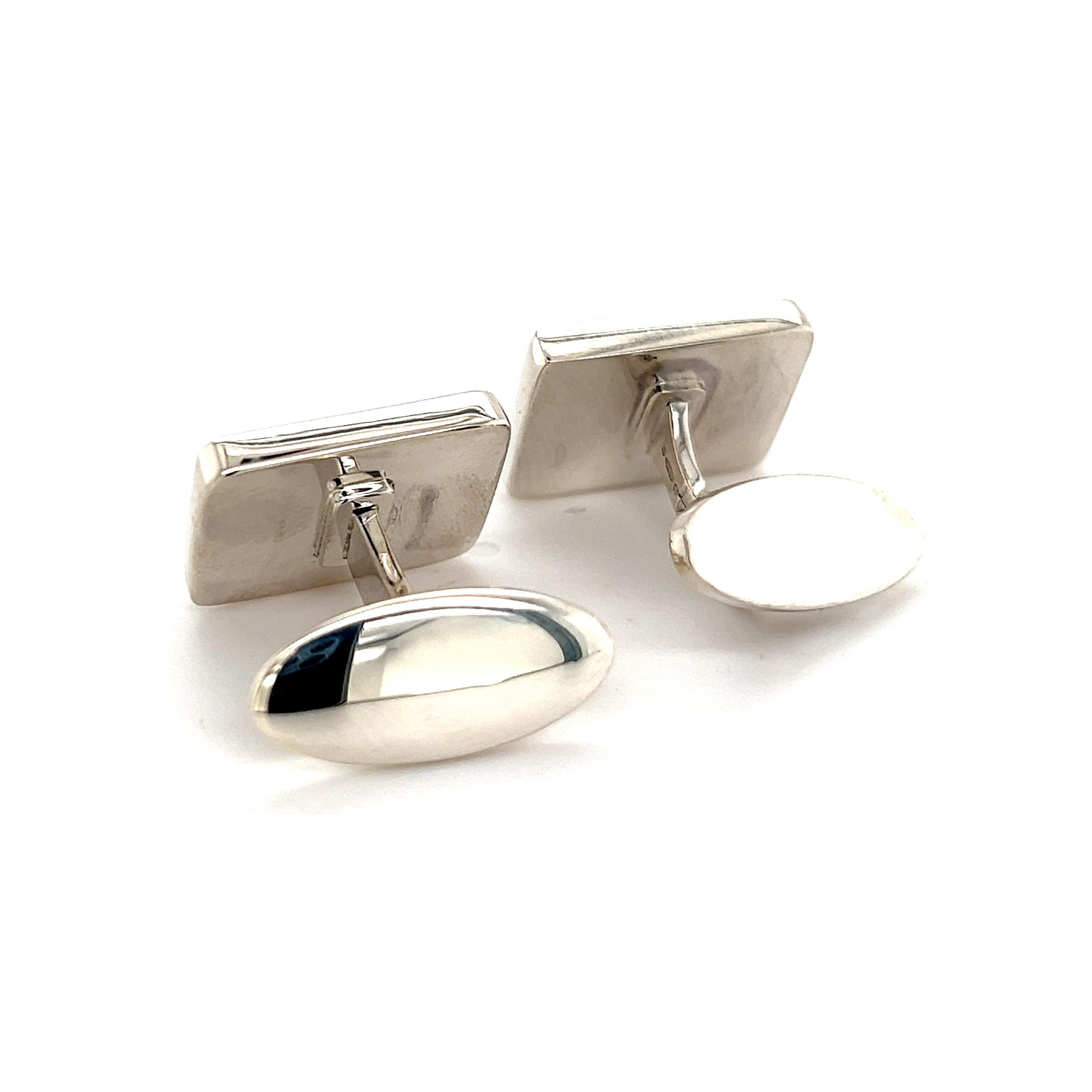 Georg Jensen Estate Sterling Silver Cufflinks 17.5 Grams GJ10 For Sale 4