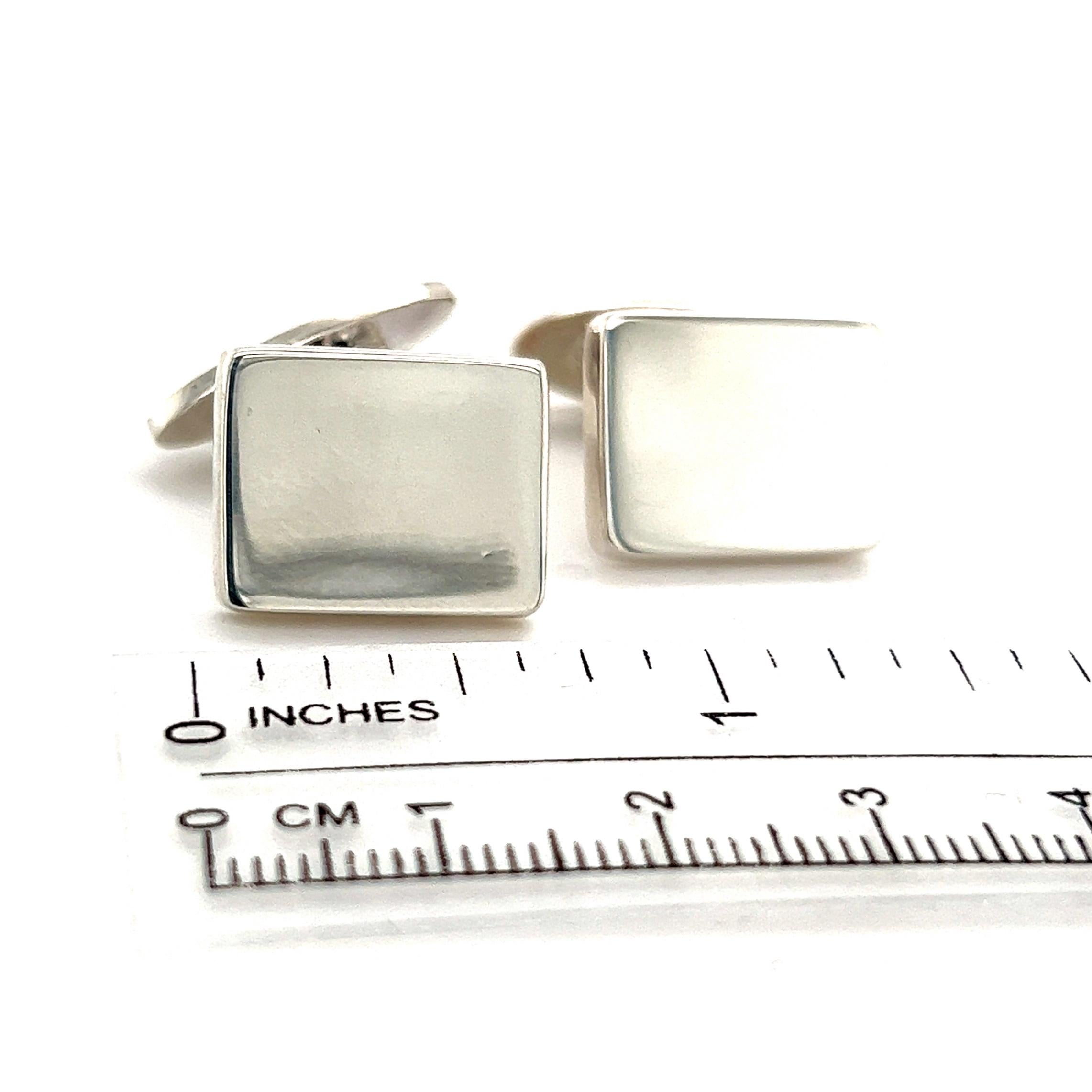 Georg Jensen Estate Sterling Silver Cufflinks 17.5 Grams GJ10 For Sale 5