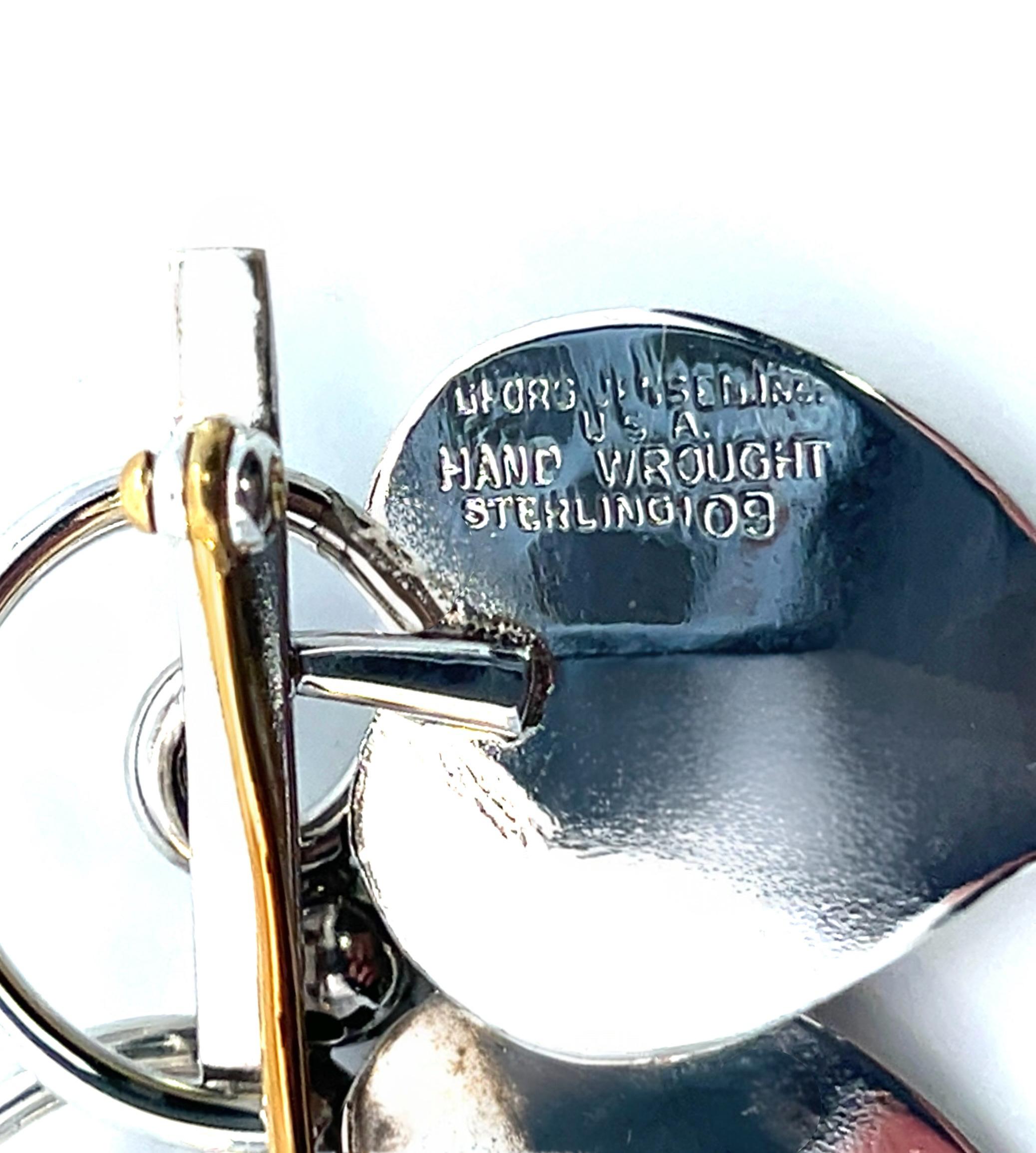 Georg Jensen Estate Vine Leaves Brosche Silber im Angebot 6
