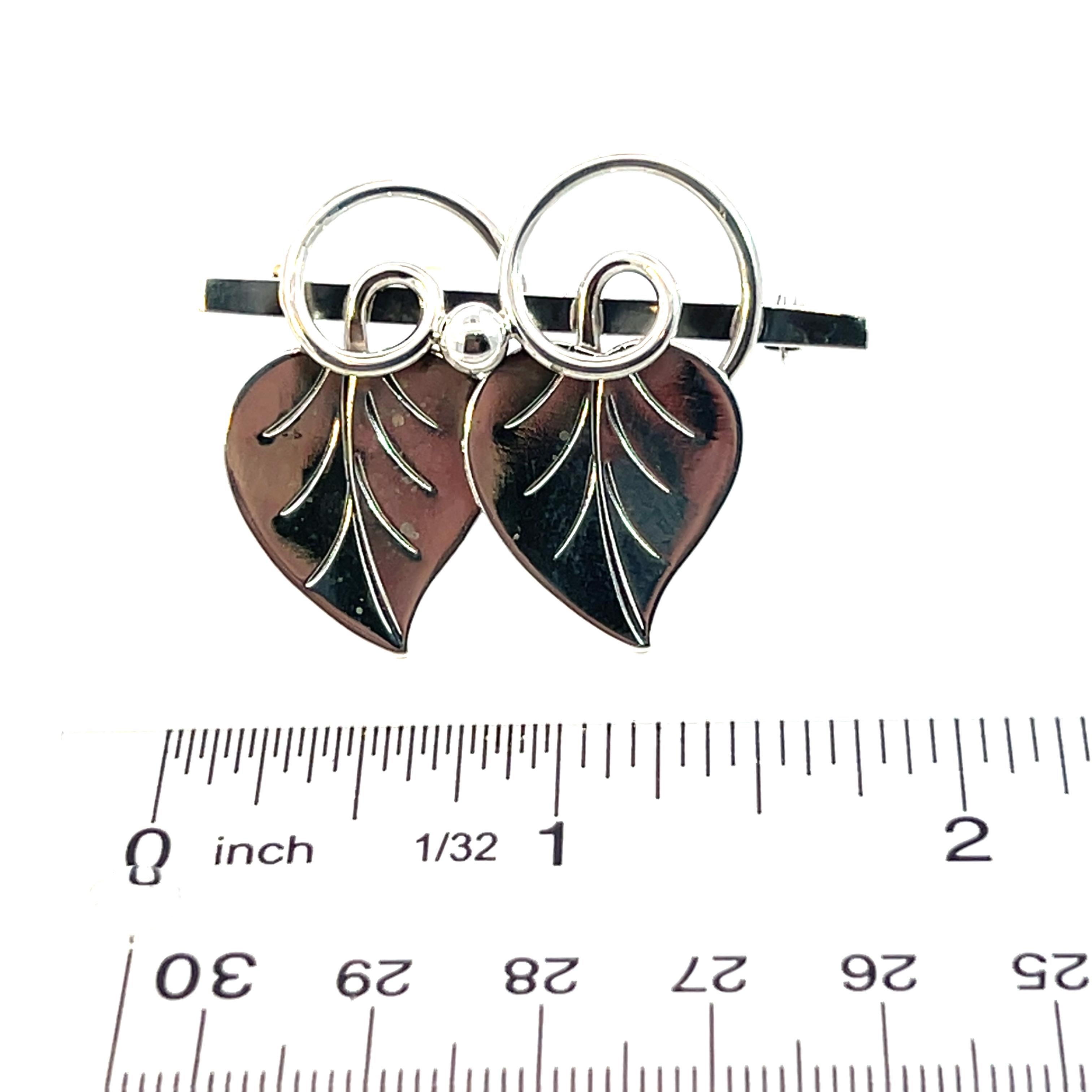 Georg Jensen Estate Vine Leaves Brosche Silber im Angebot 9